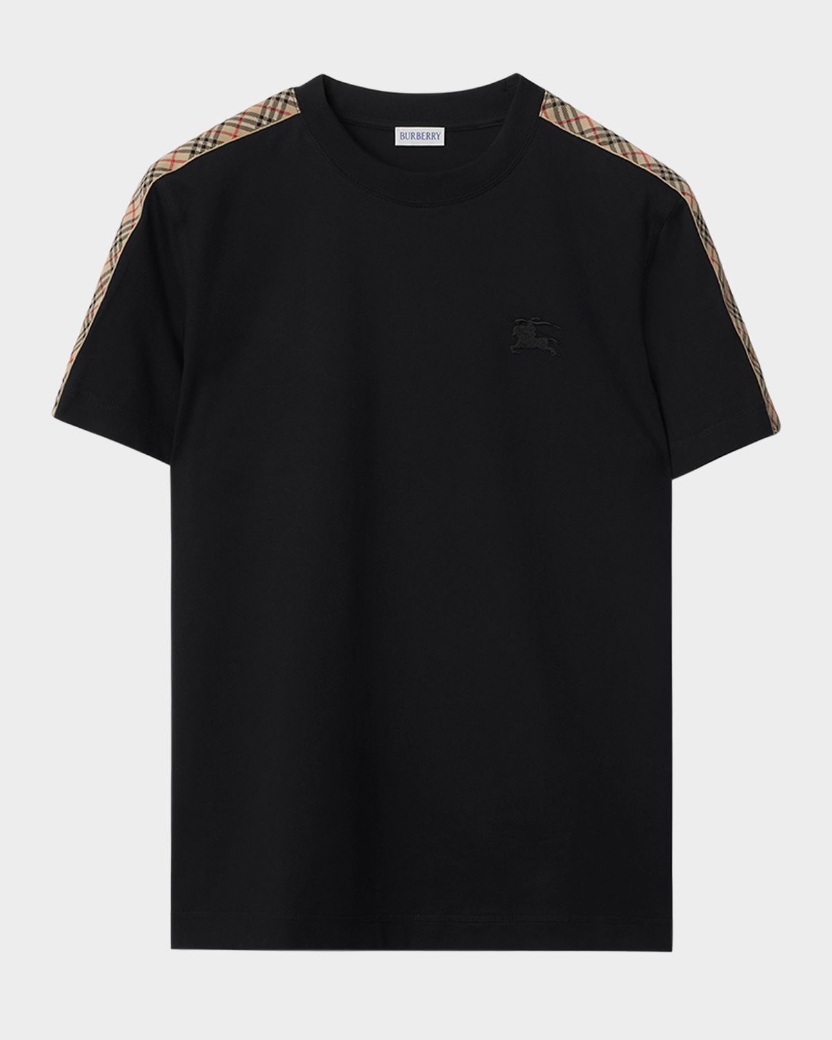 Burberry Men 's Check-Trim Cotton T-Shirt | Thumbnail 7 Burberry Men 's Check-Trim Cotton T-Shirt | Thumbnail 7