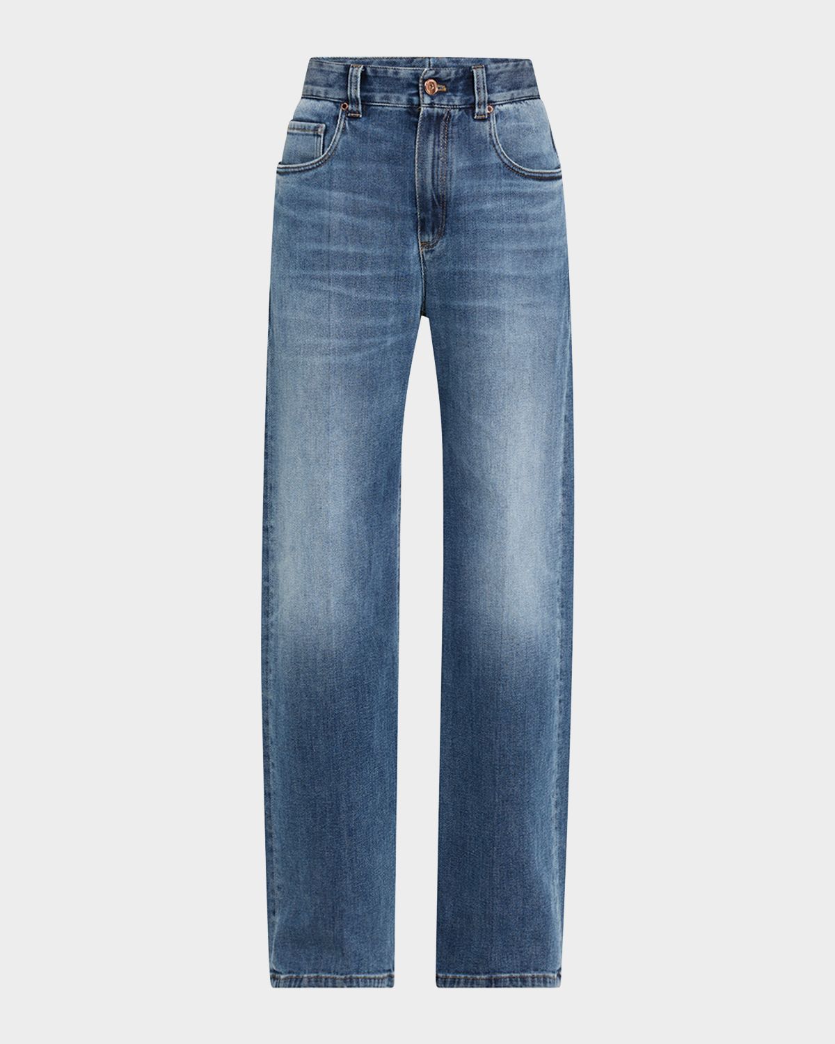 Brunello Cucinelli Soft Denim Loose Stove Pipe Jeans | Thumbnail 6 Brunello Cucinelli Soft Denim Loose Stove Pipe Jeans | Thumbnail 6