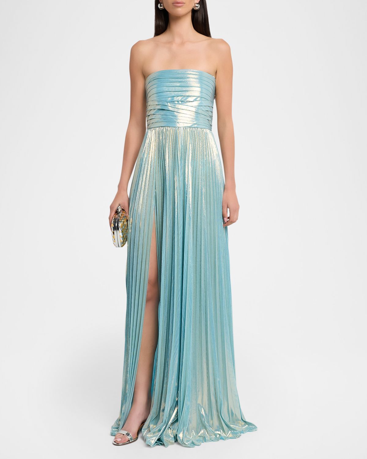 Retrofete Sevyn Strapless Metallic Dress