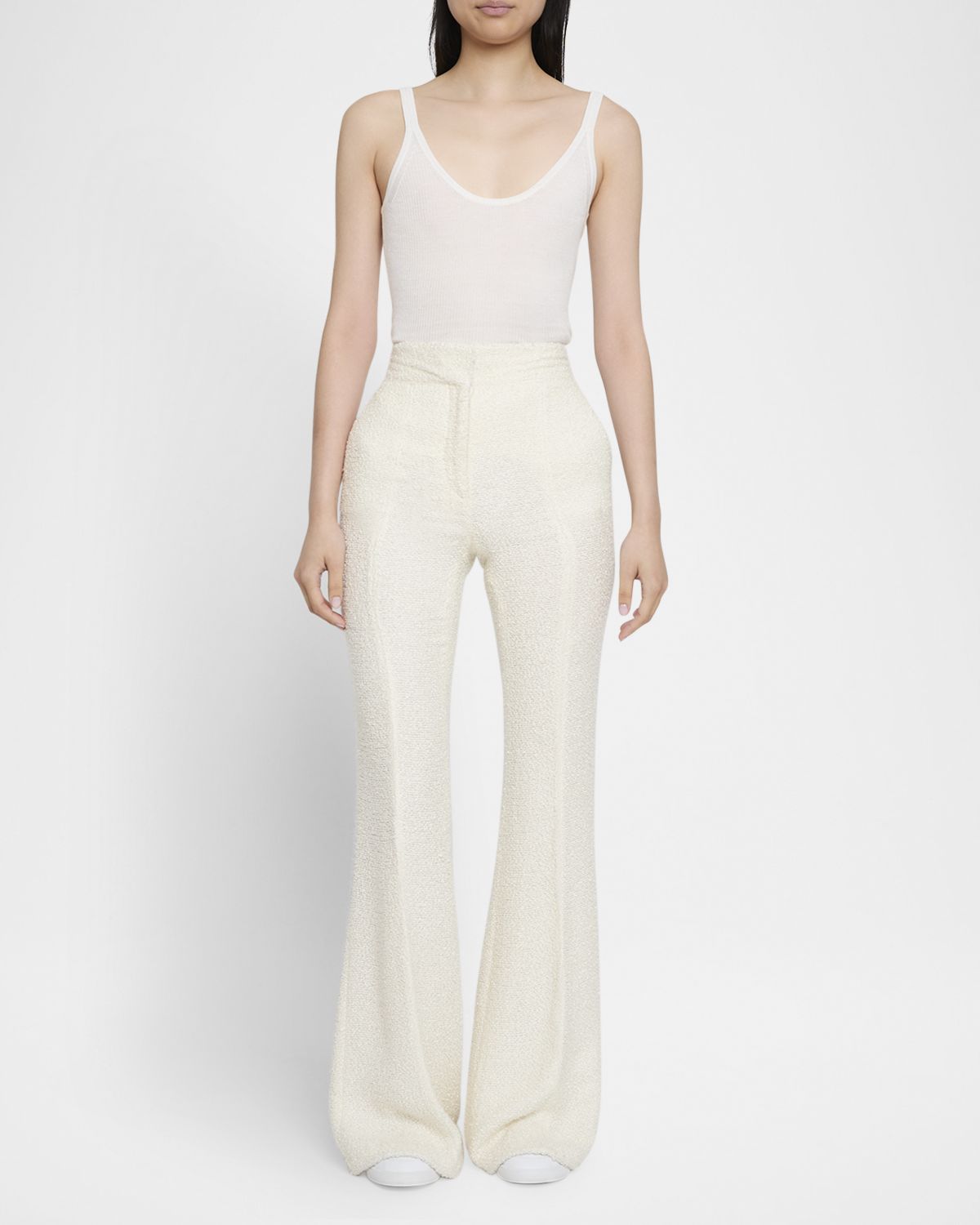 Gabriela Hearst Rhein Flared Textured Silk Pants