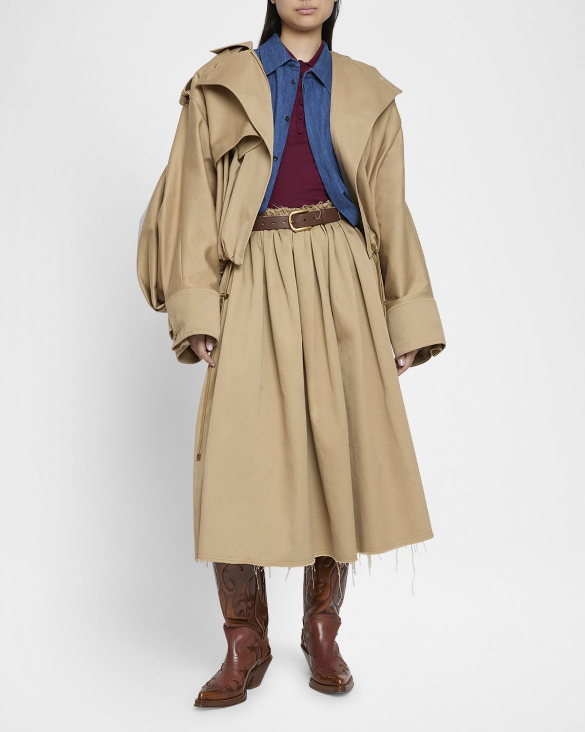 Gabriela Hearst Hunt Drawcord Oversized Trench Jacket