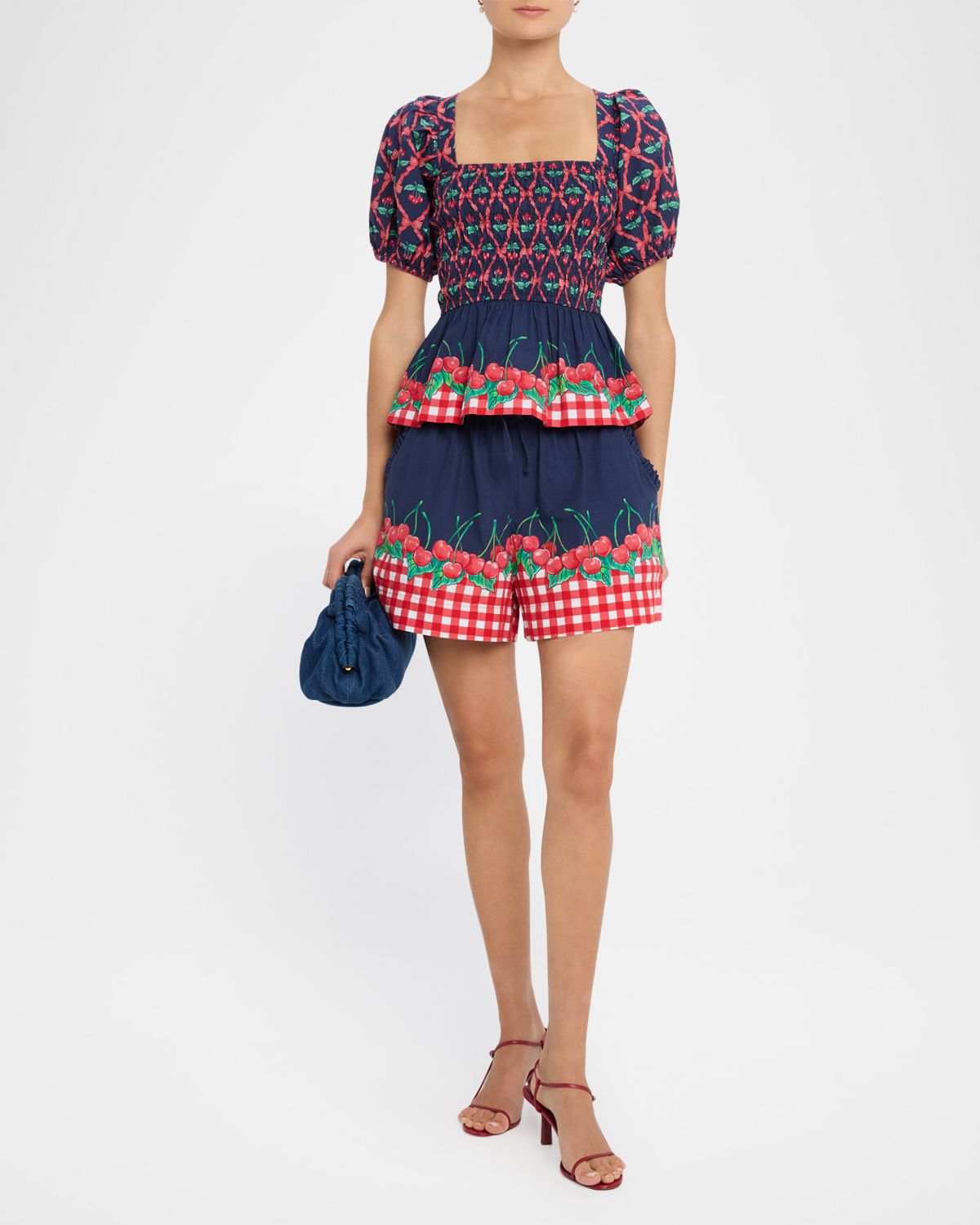 Damson Madder Allegra Cherry Pie Smocked Blouse