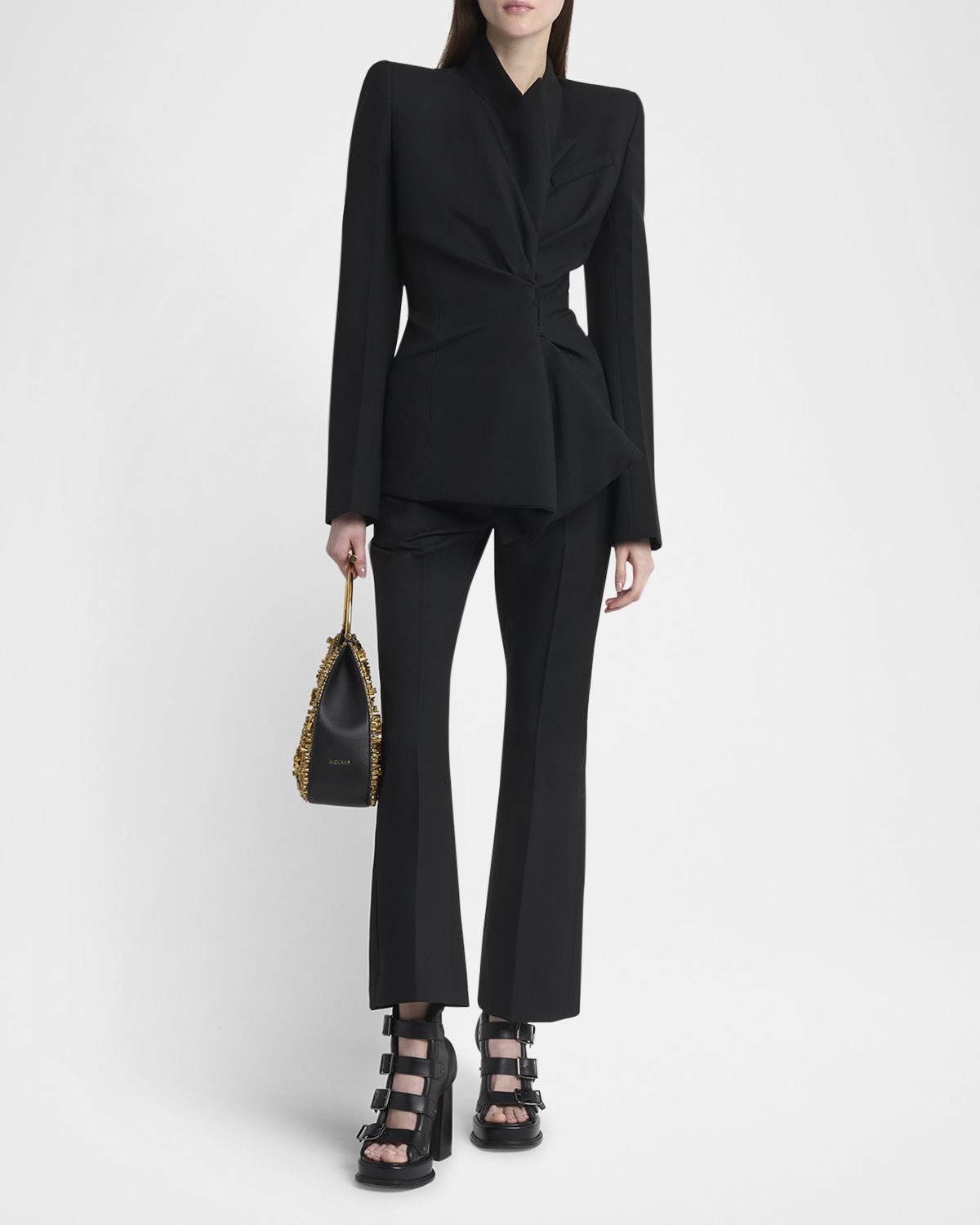 McQueen Tailored Cropped Wool Trousers
