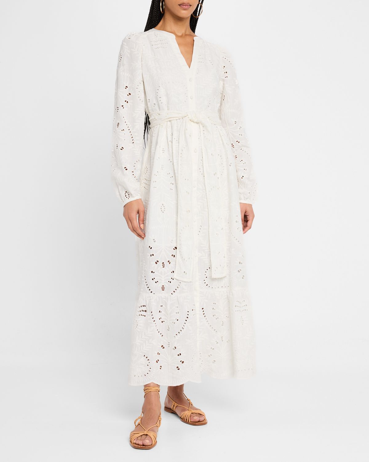 Marie Oliver Hannon Eyelet Floral-Embroidered Maxi Dress
