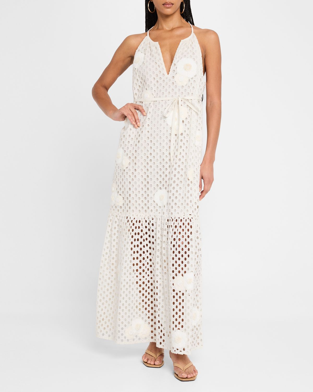 Marie Oliver Adley Eyelet-Embroidered Cotton Maxi Dress