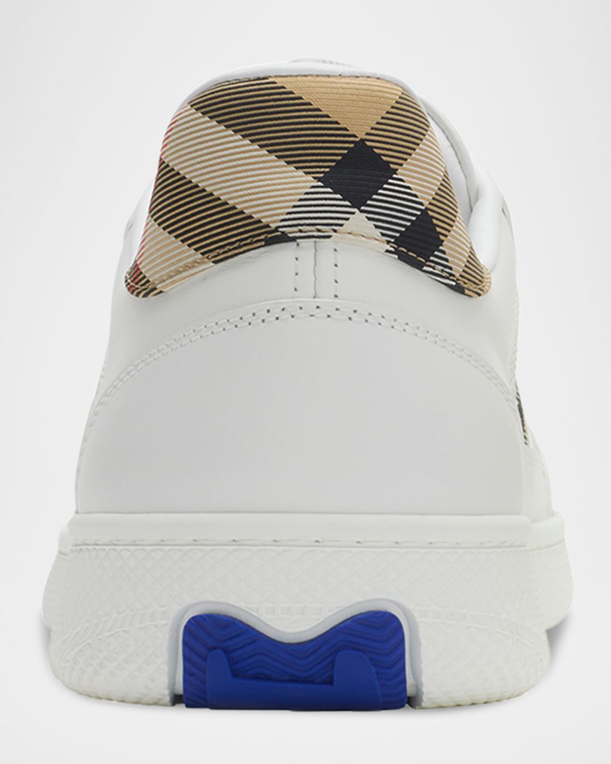 Burberry Men 's Terrace Mix Leather and Check Low-Top Sneakers