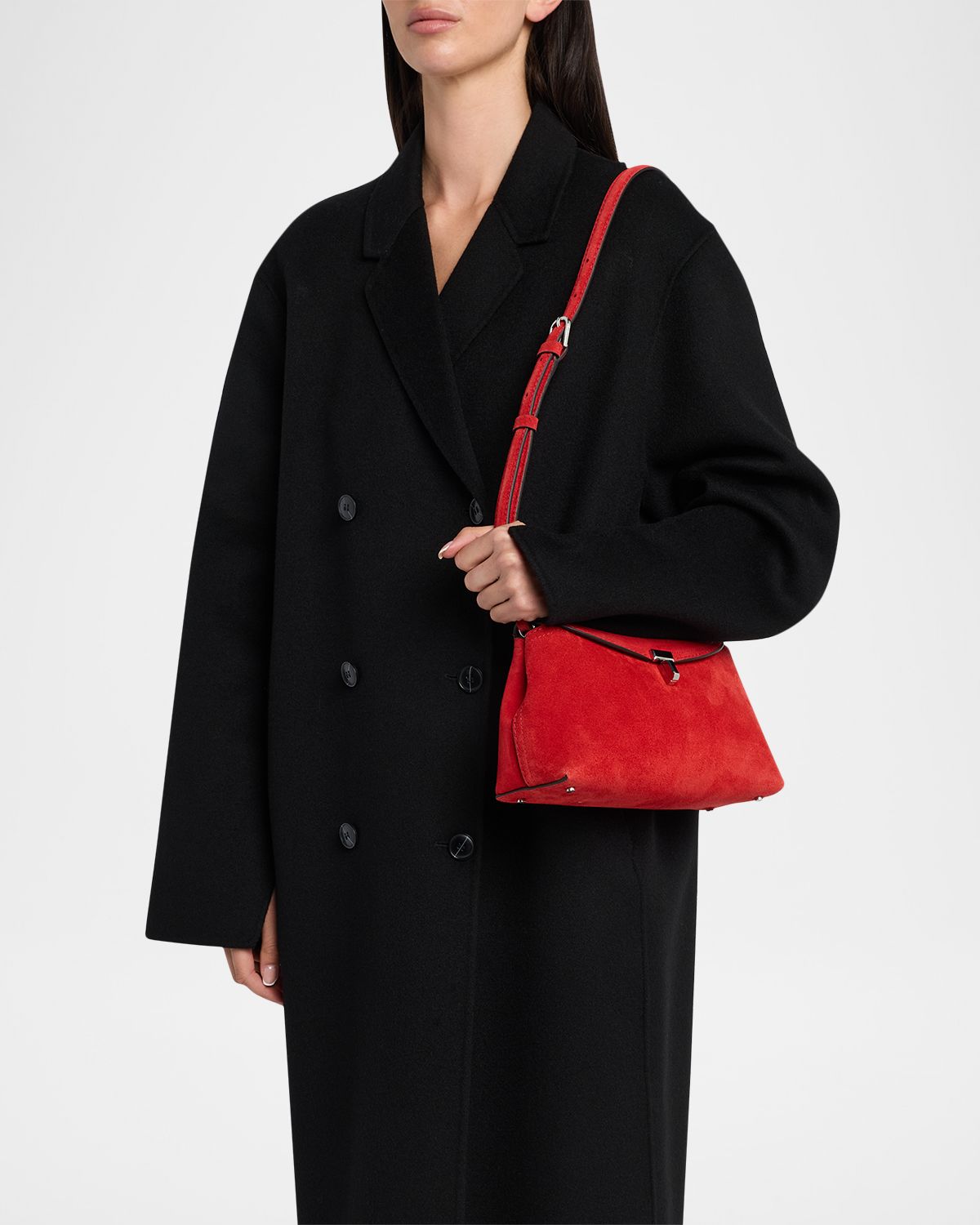 Toteme T Lock Suede Clutch Bag | Thumbnail 6 Toteme T Lock Suede Clutch Bag | Thumbnail 6