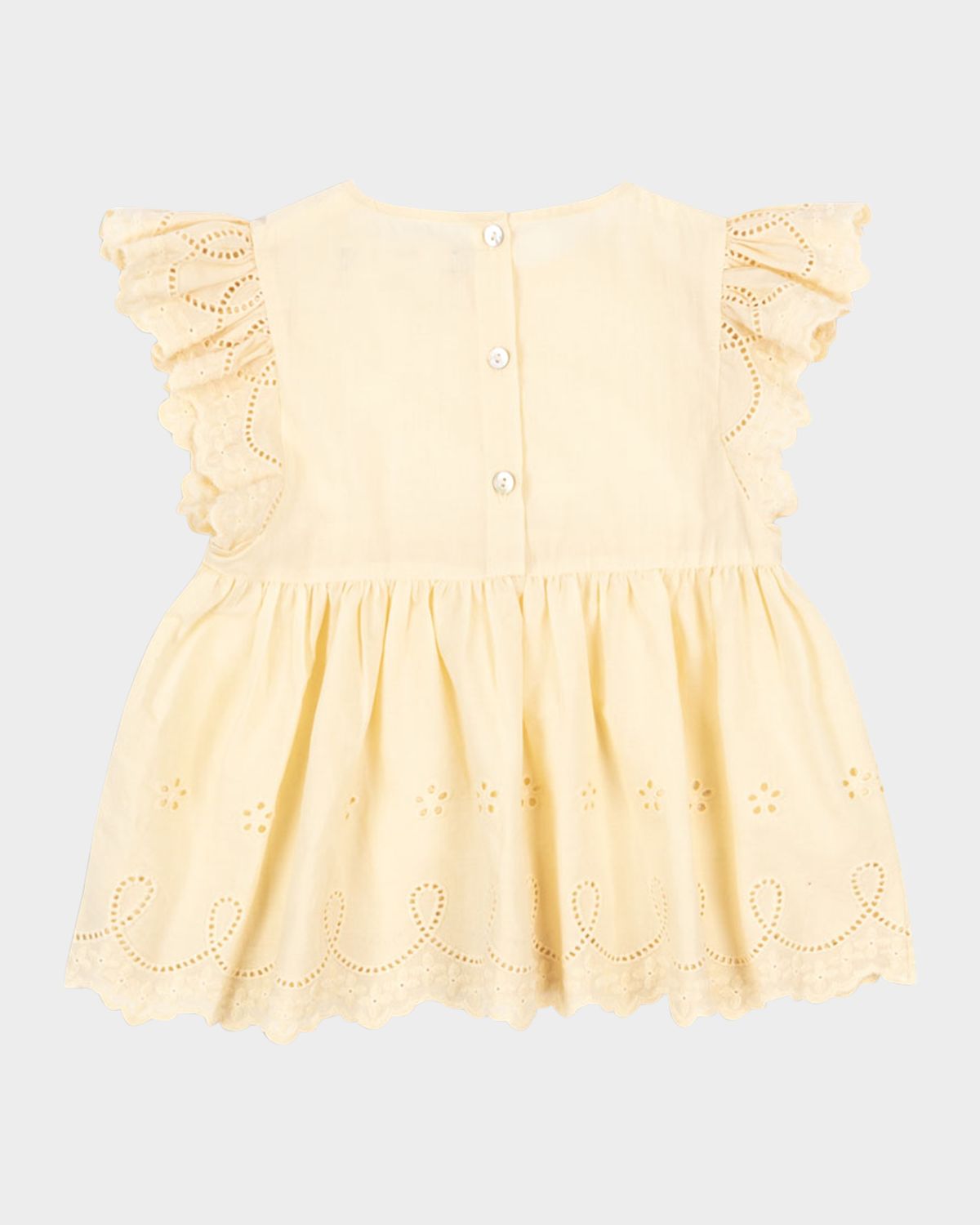 Konges Slojd Girl 's Posey Embroidered Ruffle Top, Size 18M-10