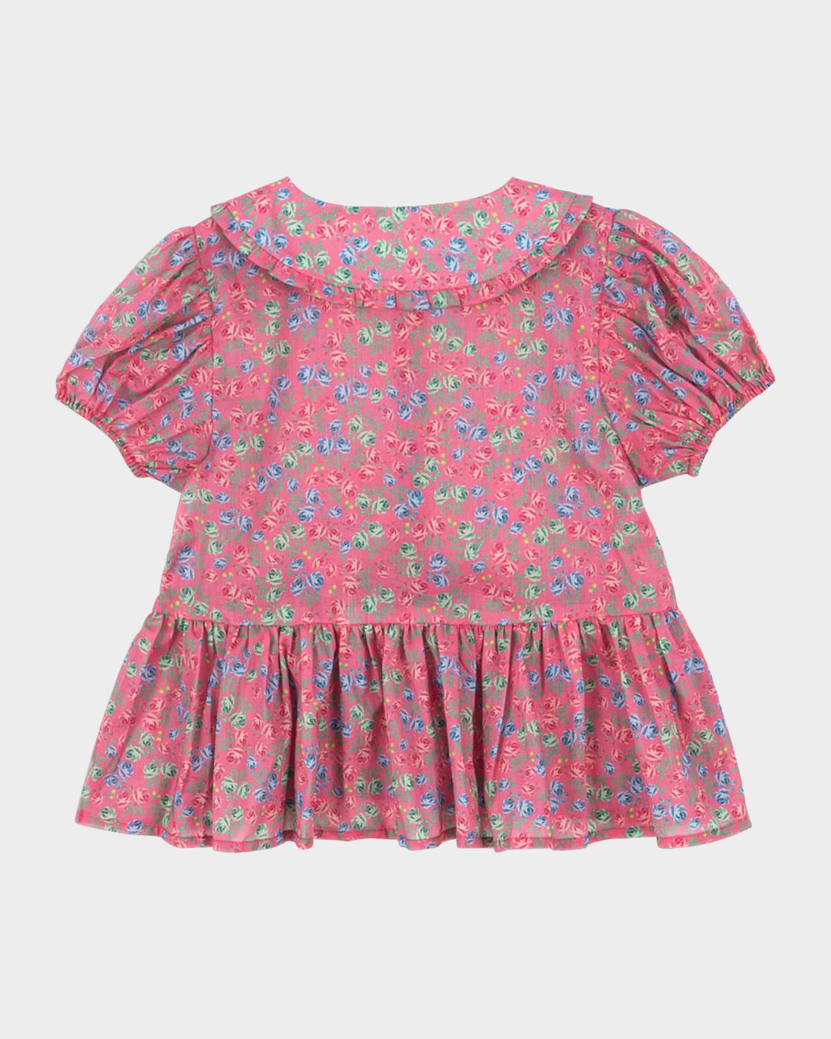 Konges Slojd Girl 's Pacey Rose-Print Peplum Shirt, Size 18M-10