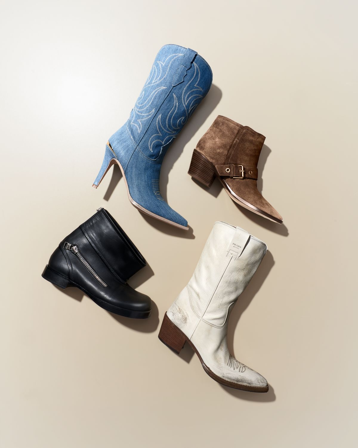 JW Anderson Leather Zip Biker Booties