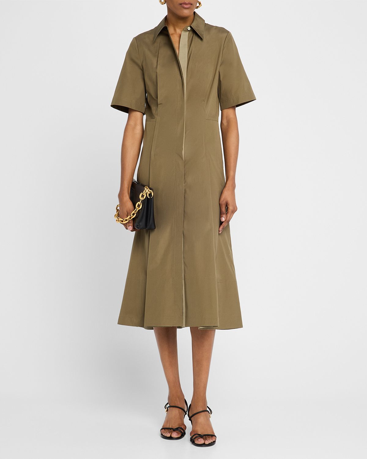 Vince Canvas Tape Short-Sleeve Shirtdress