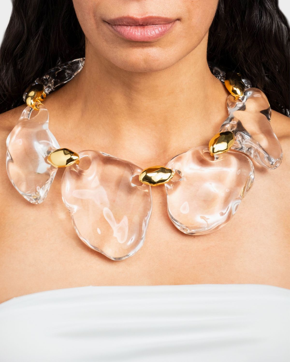 Alexis Bittar Liquid Lucite Pebble Necklace