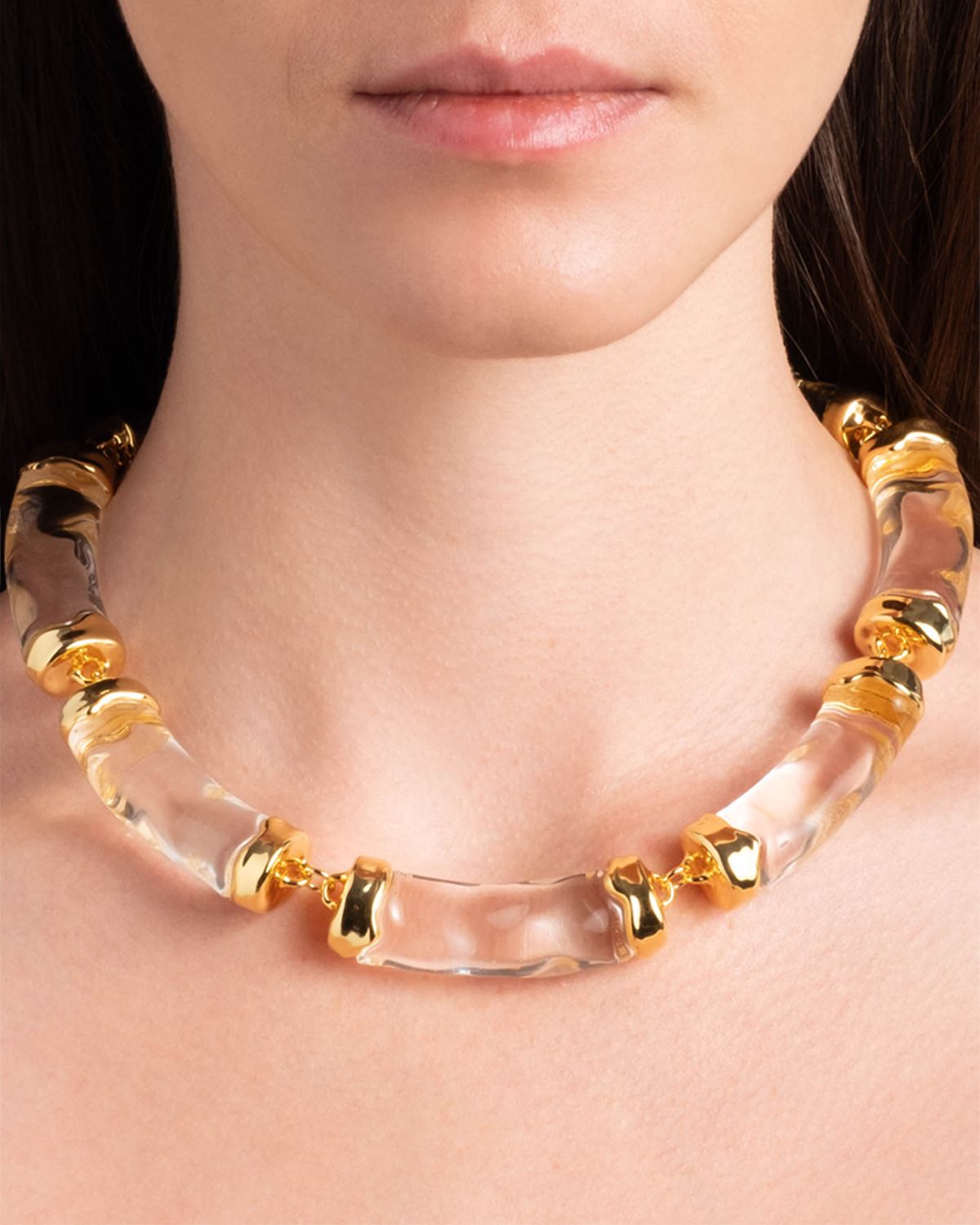 Alexis Bittar Liquid Lucite Pillow Link Necklace