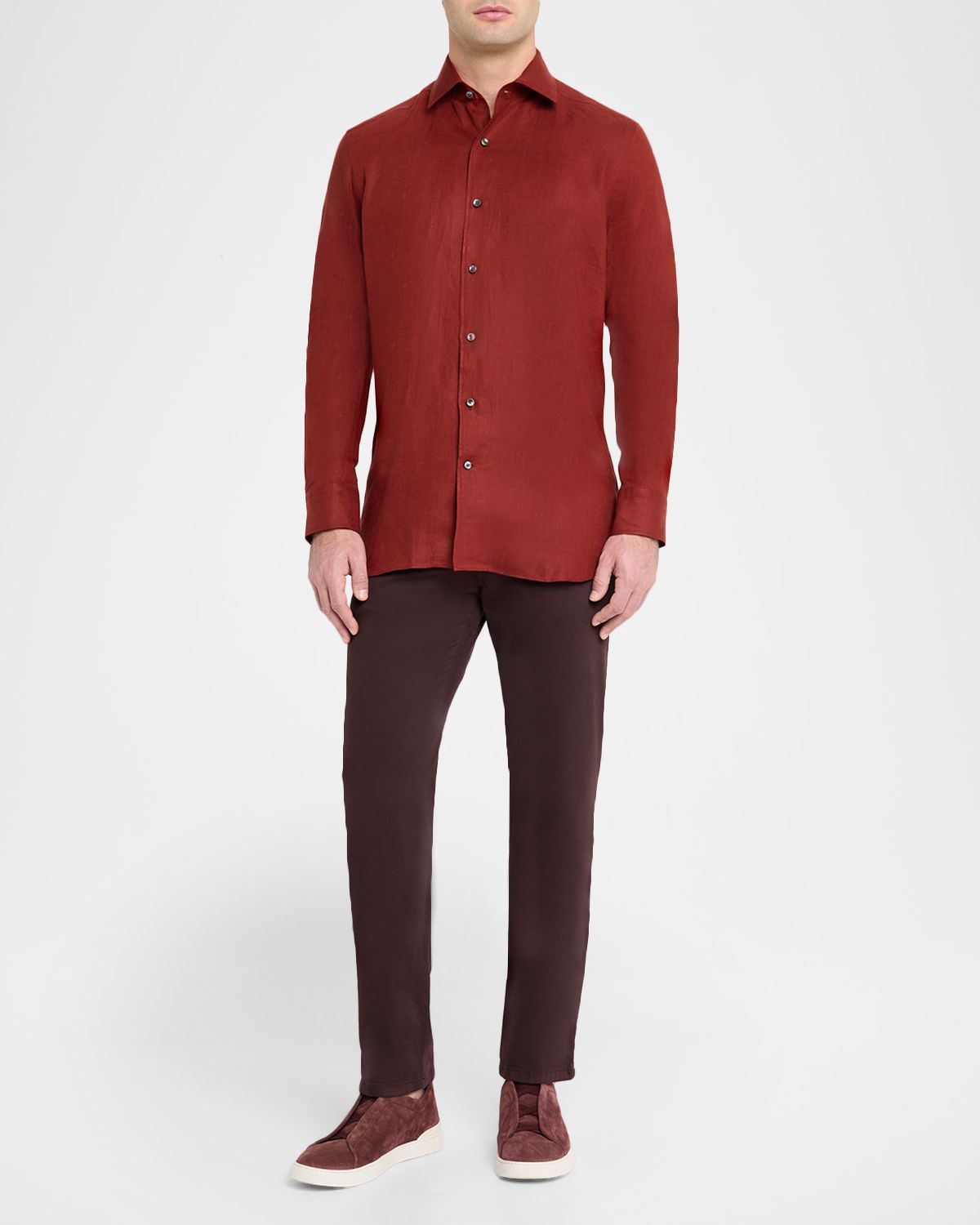 ZEGNA Men 's Oasi Lino Linen Button-Down Shirt | Thumbnail 5 ZEGNA Men 's Oasi Lino Linen Button-Down Shirt | Thumbnail 5