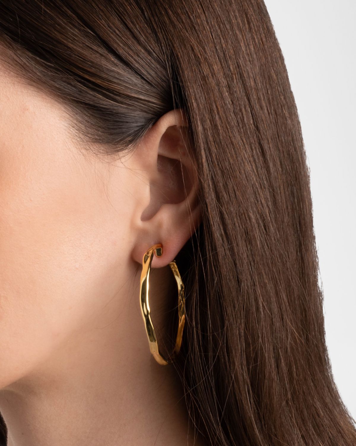 Alexis Bittar Brut Gold Skinny Hoop Earrings
