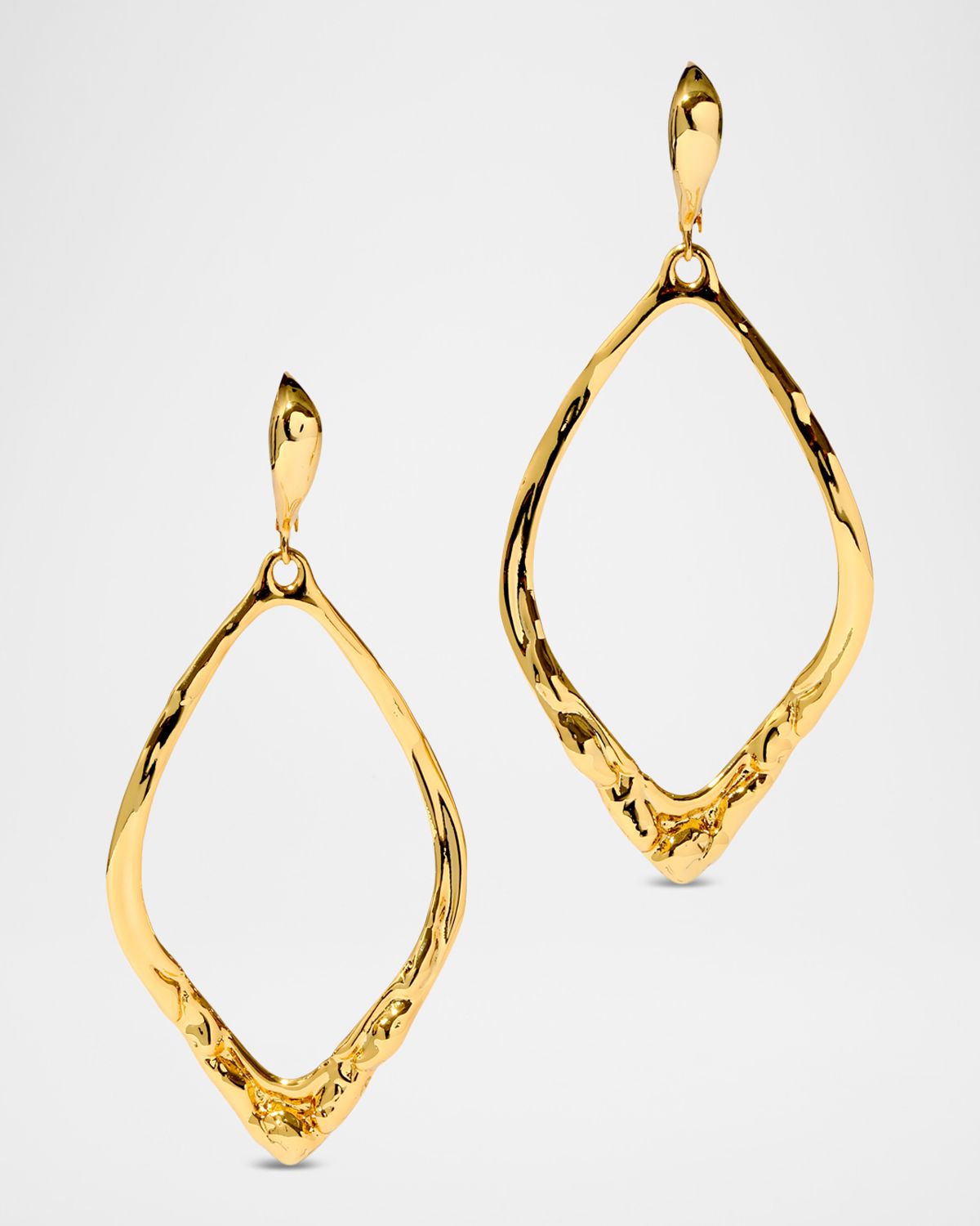 Alexis Bittar Brut Gold-Plated Open Oval Earrings