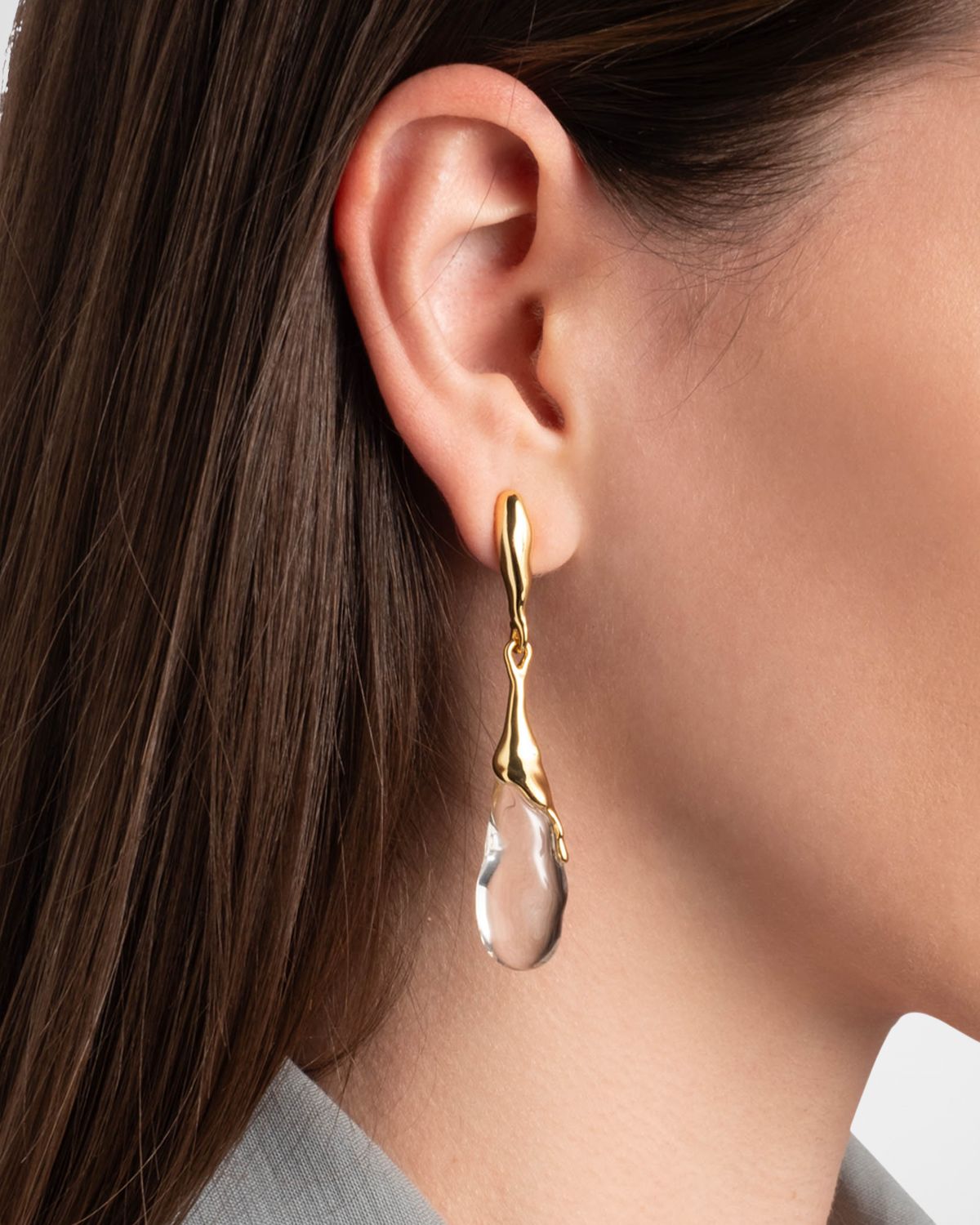 Alexis Bittar Liquid Lucite Teardrop Post Earrings