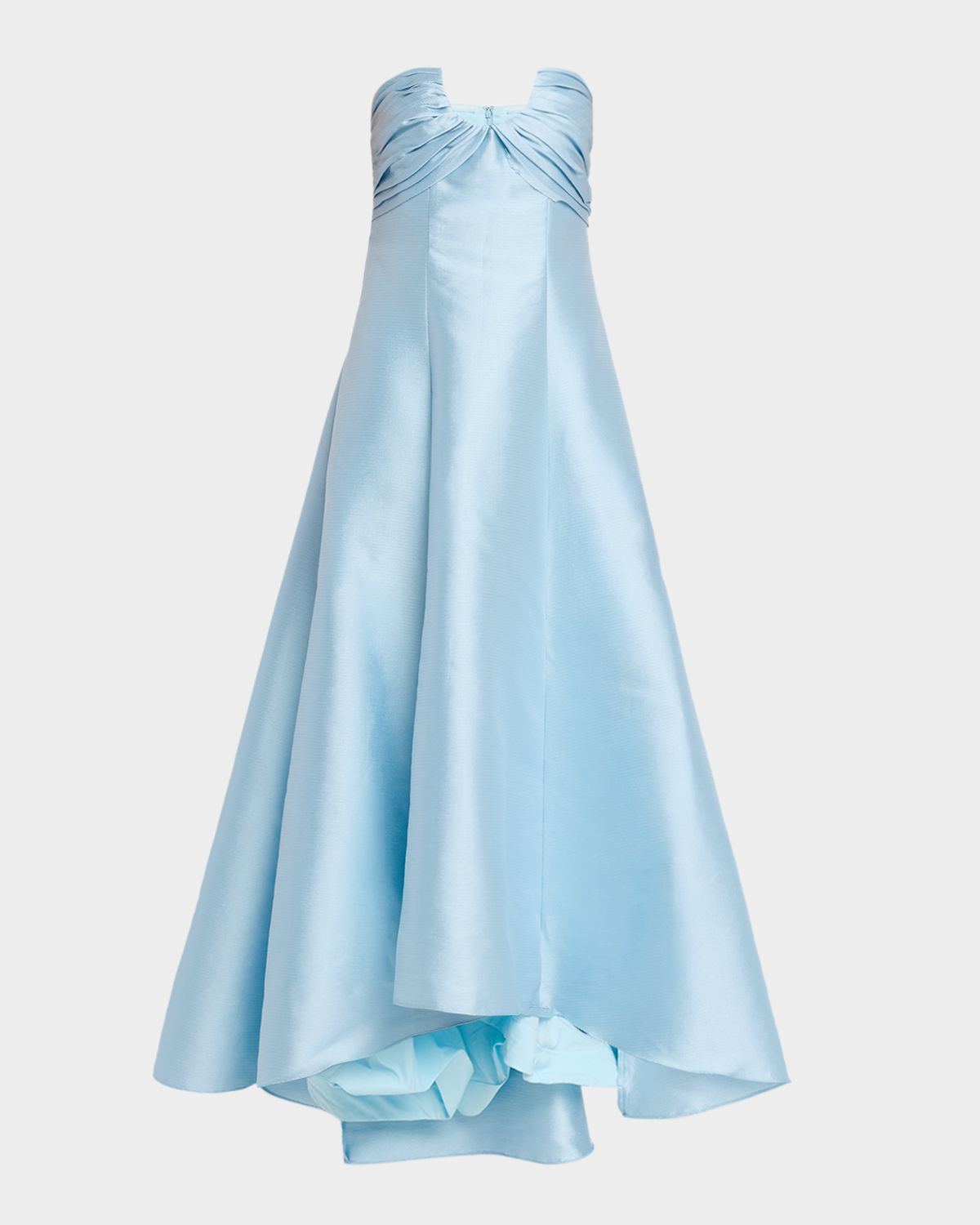 Badgley Mischka Collection Strapless High-Low Pique Gown