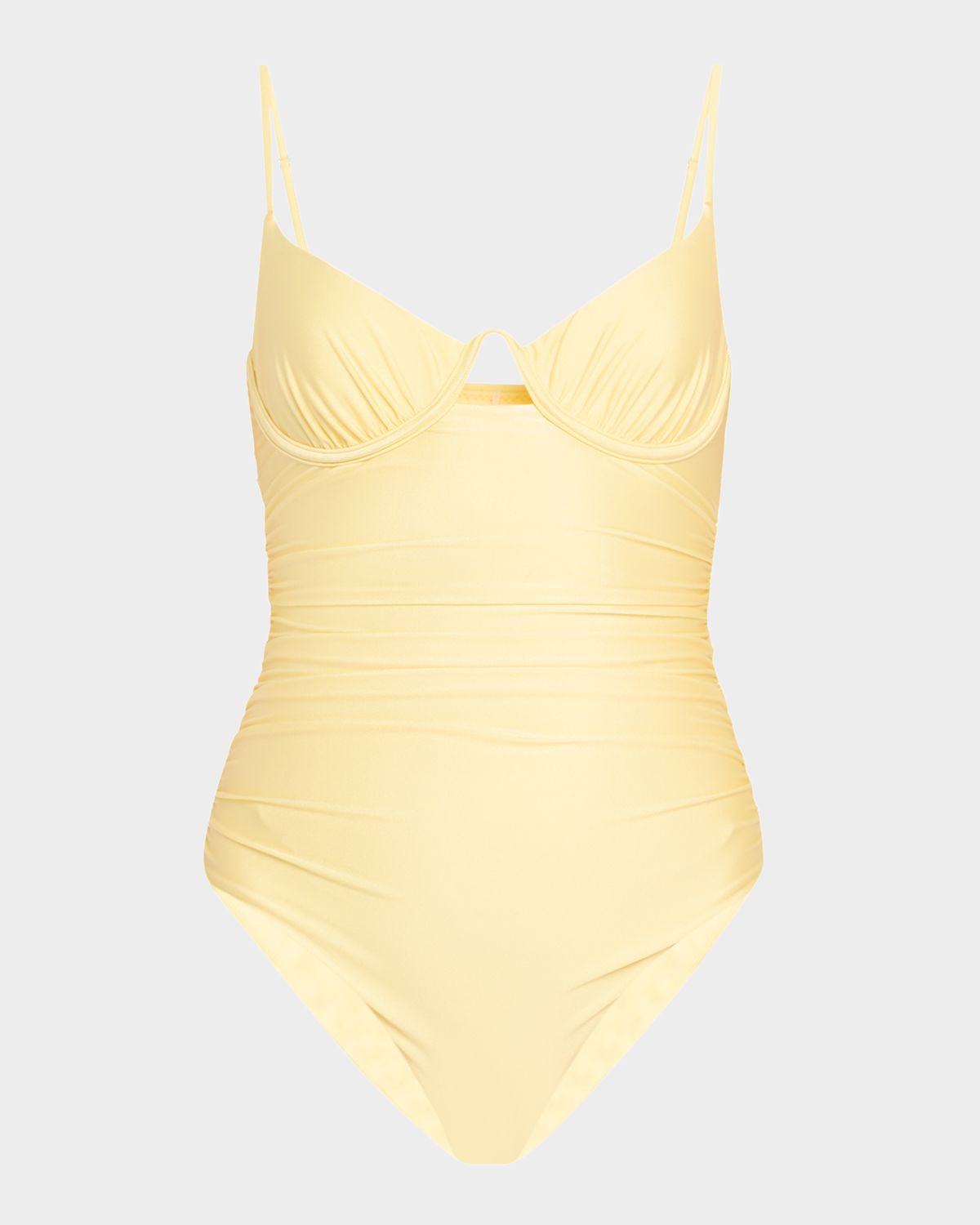 SIMKHAI Laine Ruched Underwire One-Piece Swimsuit