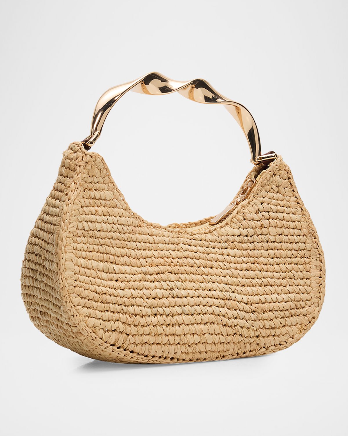SIMKHAI Nixi Twist Raffia Top-Handle Bag