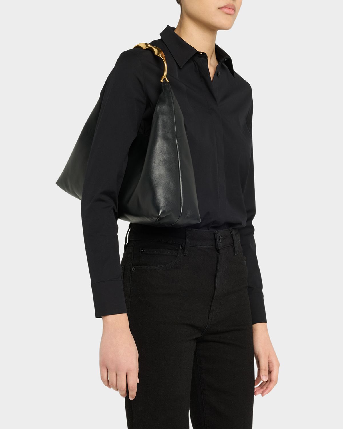 SIMKHAI Twist Leather Hobo Bag