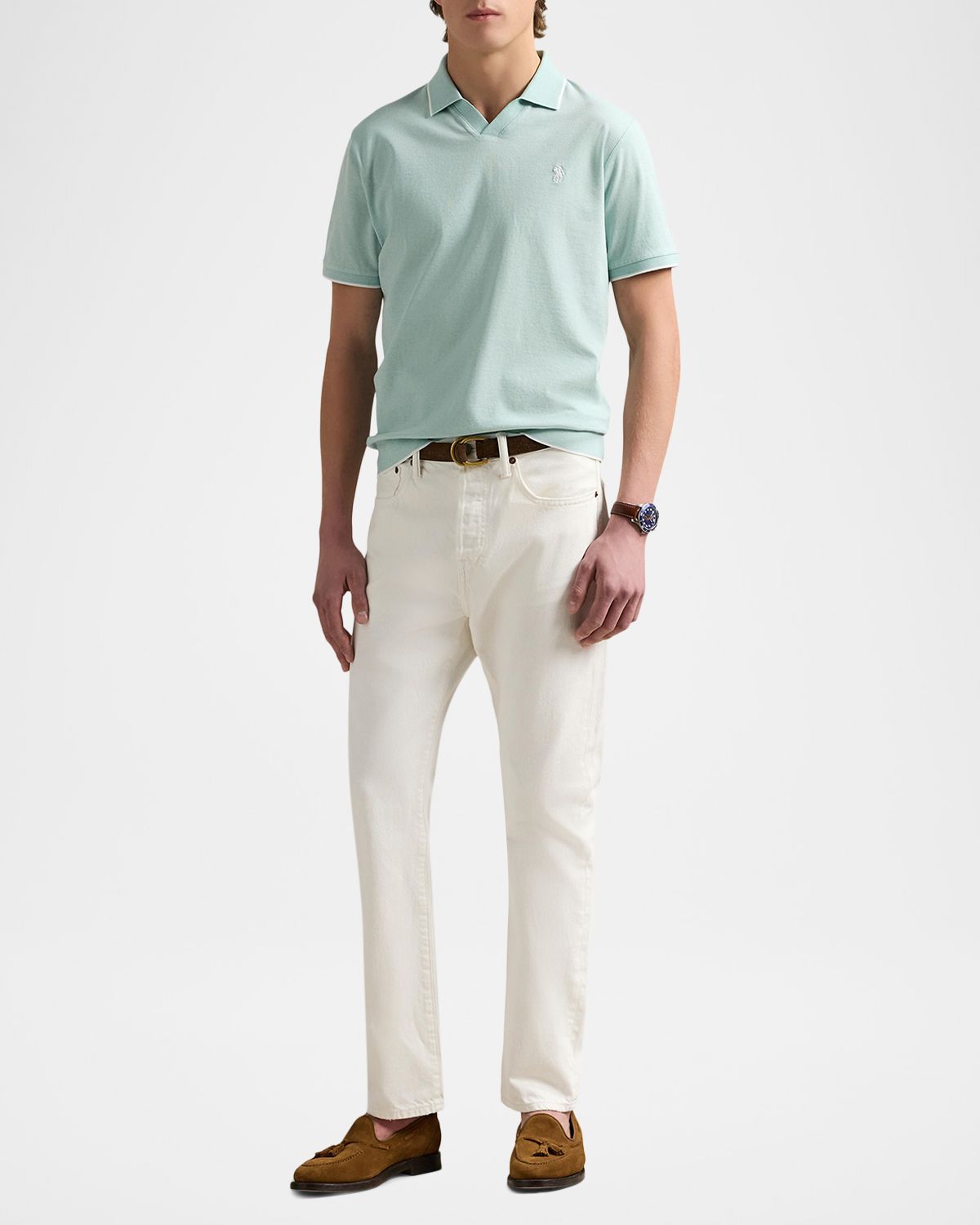 Polo Ralph Lauren Men 's Jacquard Mesh Polo Shirt