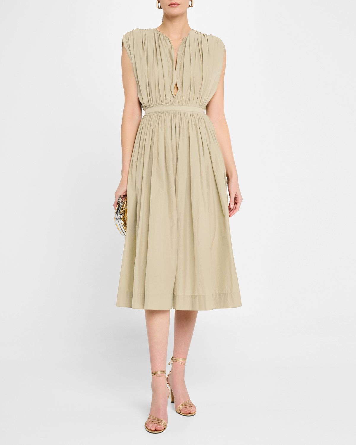 Philosophy di Lorenzo Serafini Plunging Gathered Midi Dress