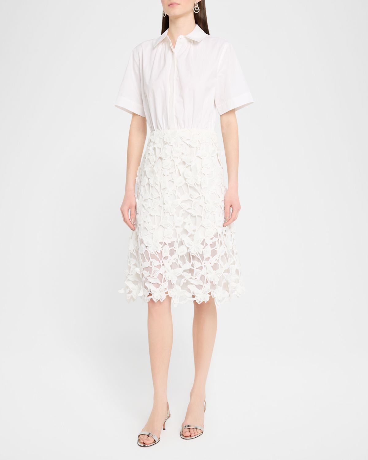 SIMKHAI Colette Short-Sleeve Combo Dress