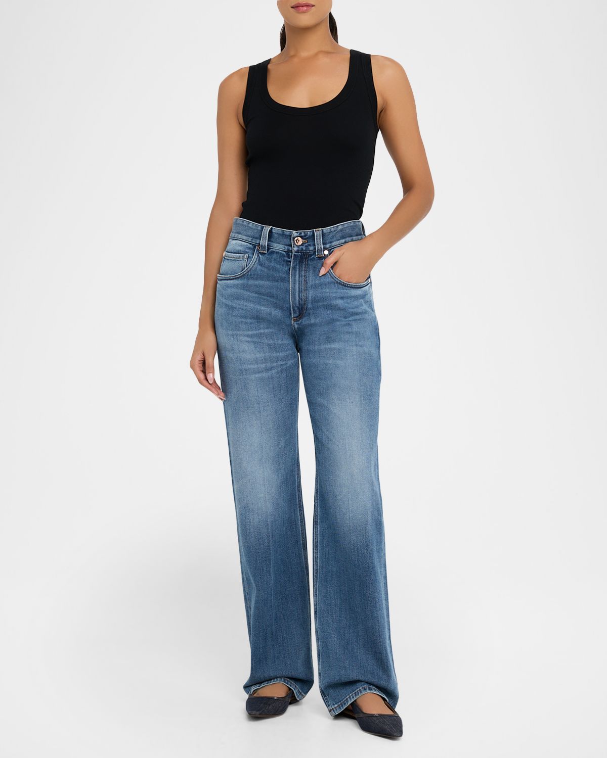 Brunello Cucinelli Monili-Trim Cotton Rib Jersey Tank Top