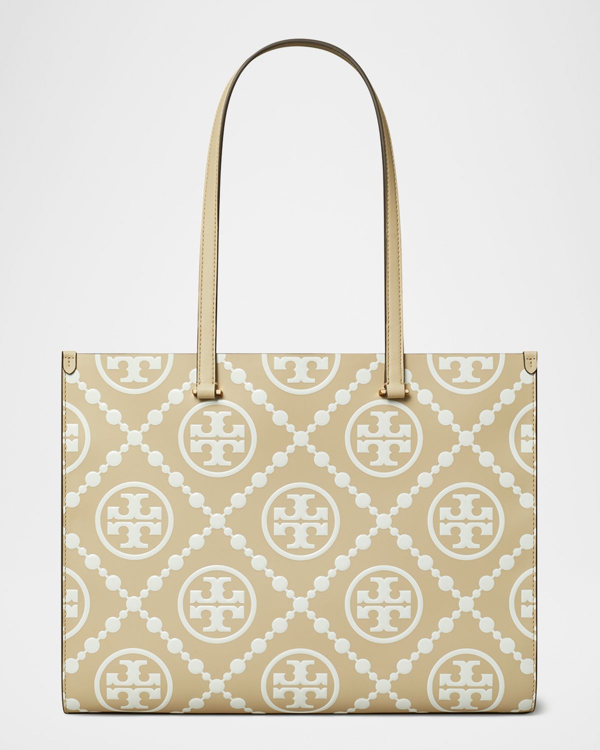 Tory Burch T Monogram Embossed Leather Tote Bag