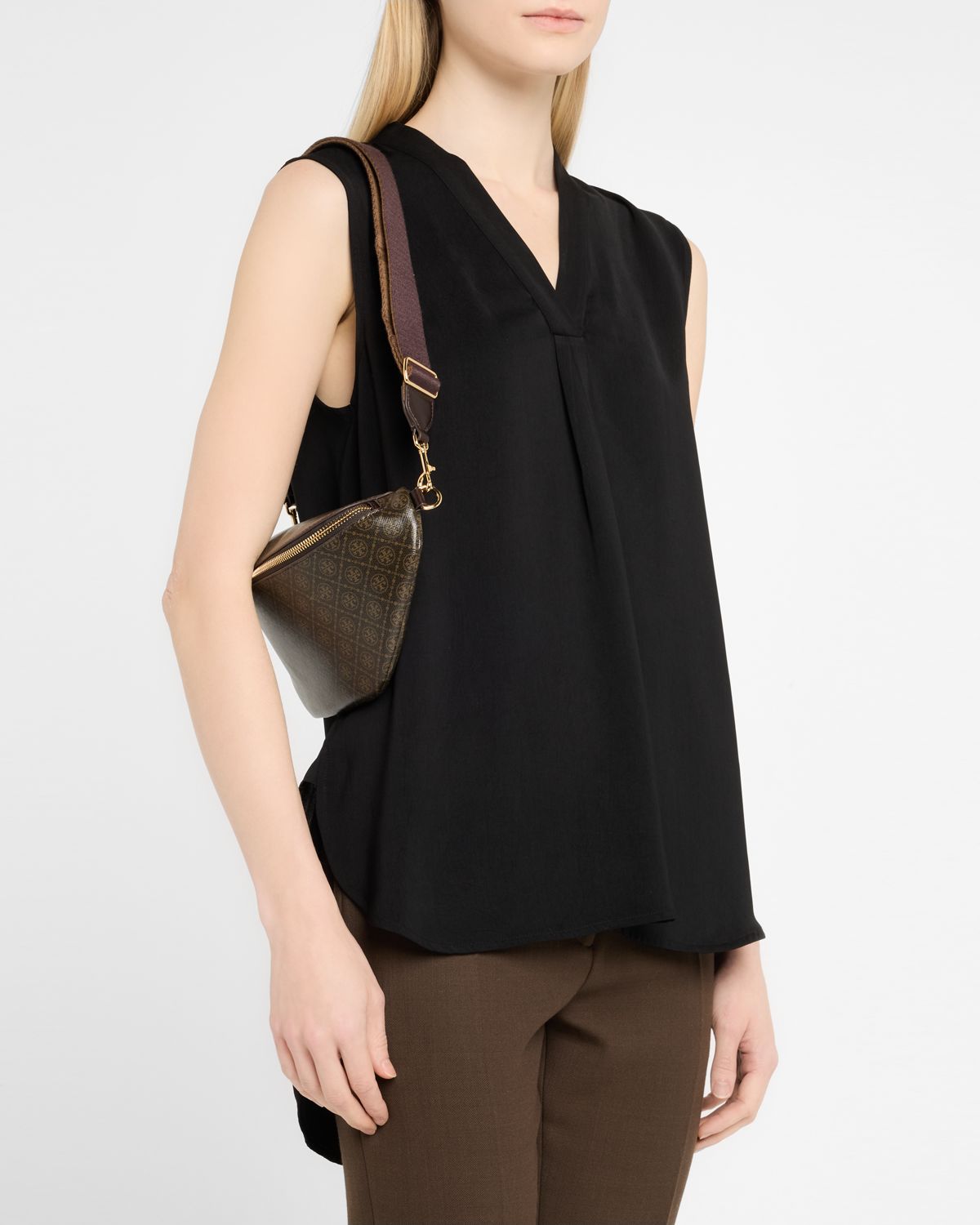 Tory Burch T Monogram Coated Canvas Belt Bag