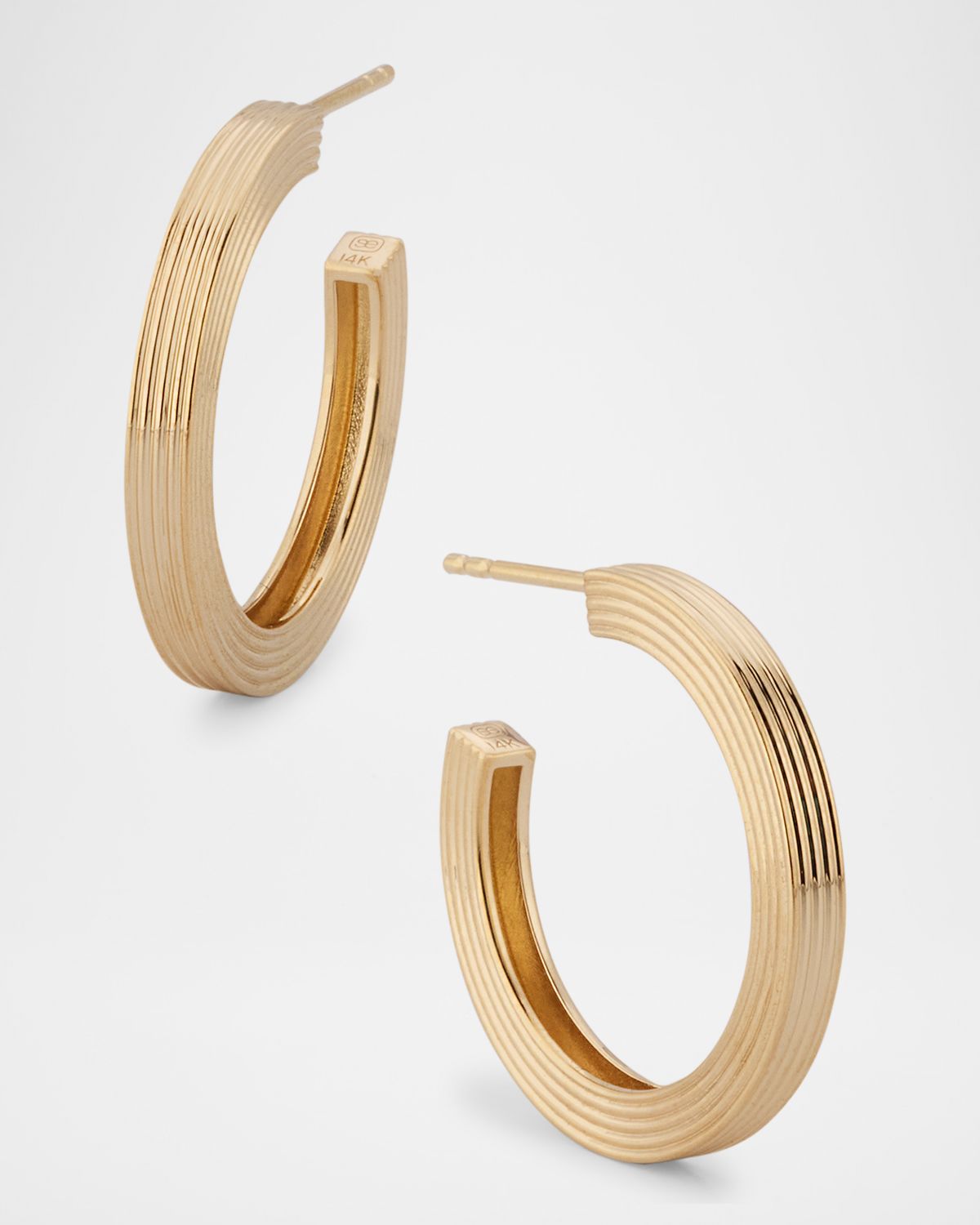 Sydney Evan Fluted Prong-Set Diamond Hoop Earrings