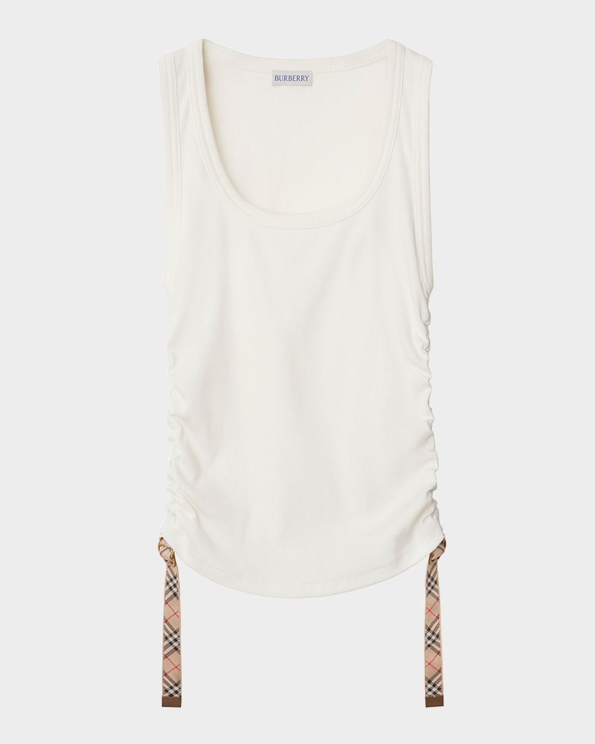 Burberry Ruched Check Drawstring Tank Top | Thumbnail 3 Burberry Ruched Check Drawstring Tank Top | Thumbnail 3