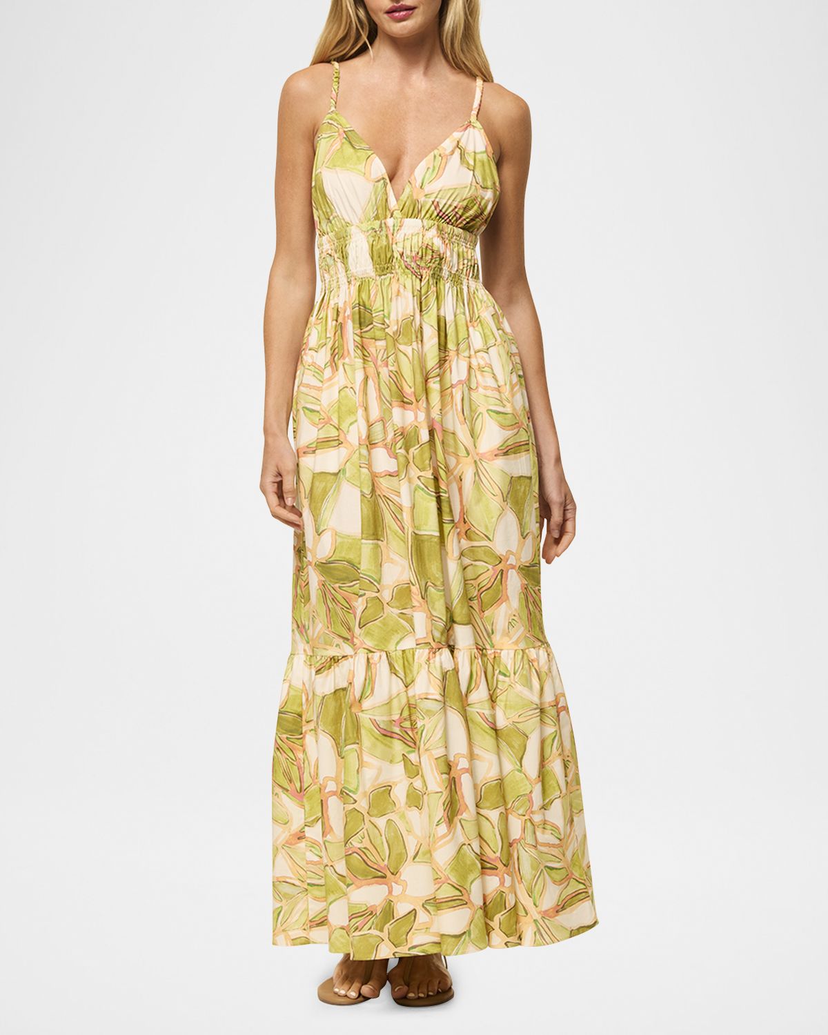 MISA Los Angeles Cintra Abstract Maxi Dress