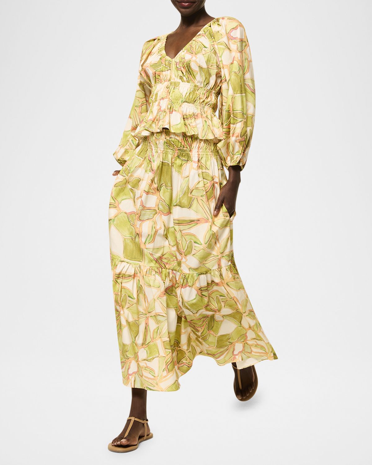 MISA Los Angeles Elna Abstract Maxi Skirt