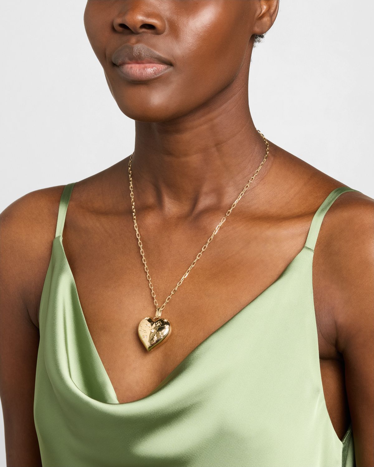 Sydney Evan Diamond Icon Puffy Heart Pendant Necklace