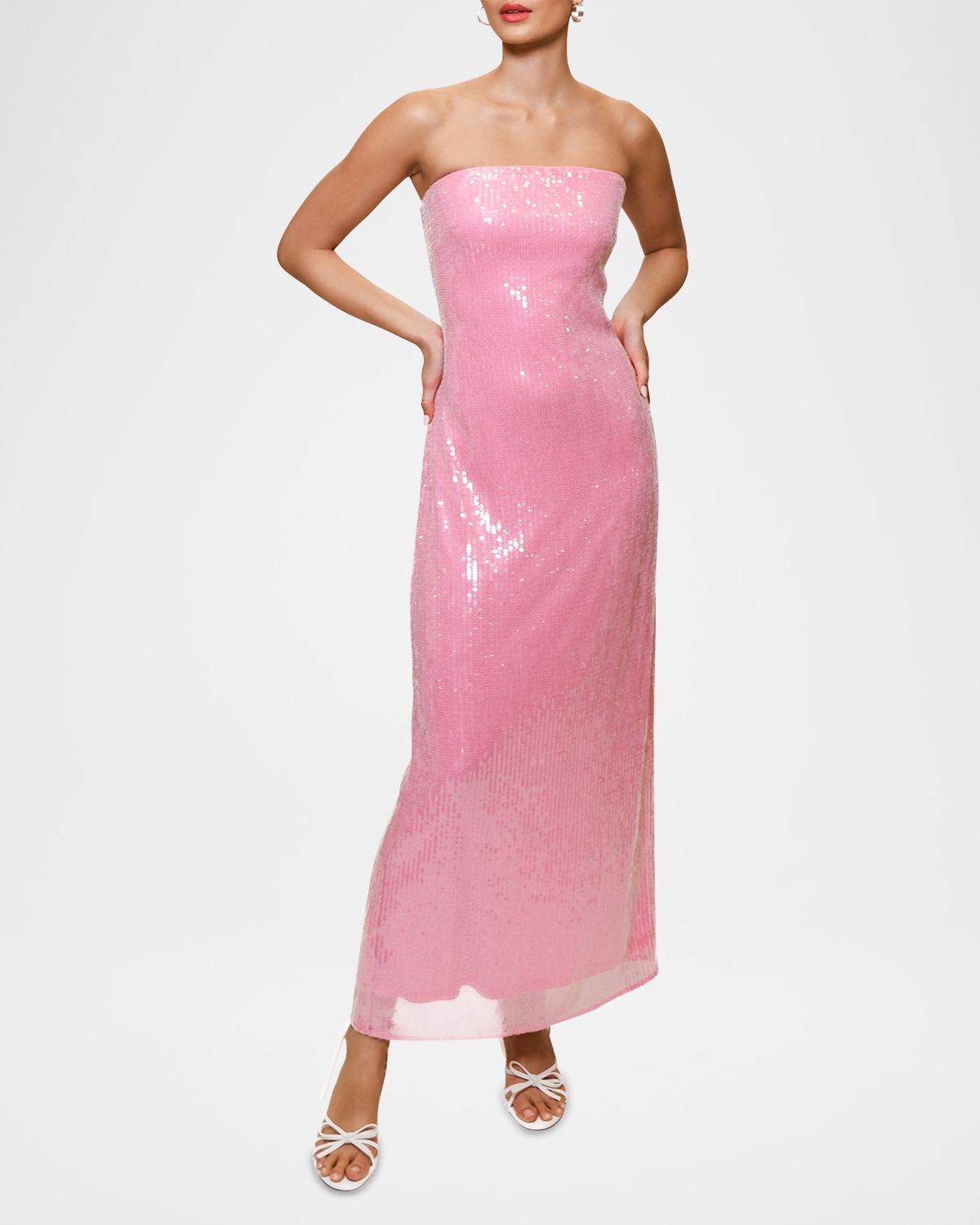 Hutch Elena Strapless Sequin Column Maxi Dress