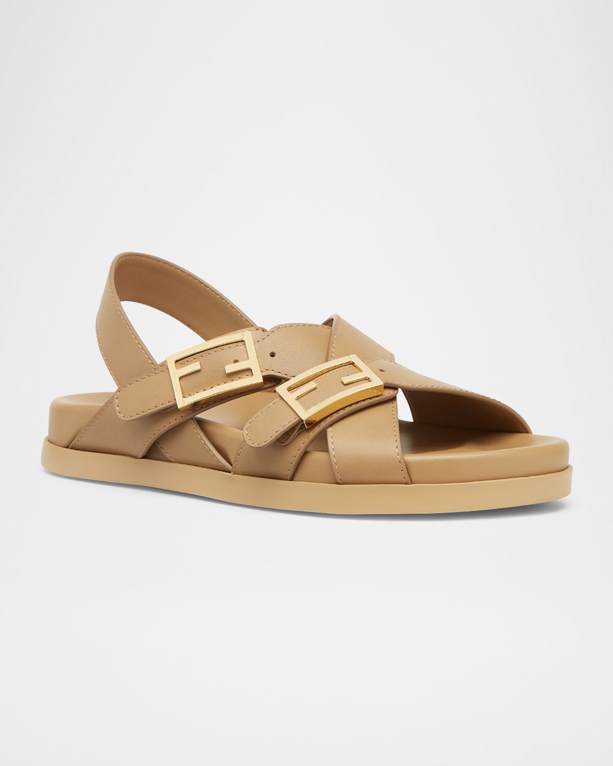 Fendi Feel Leather Slingback Sandals
