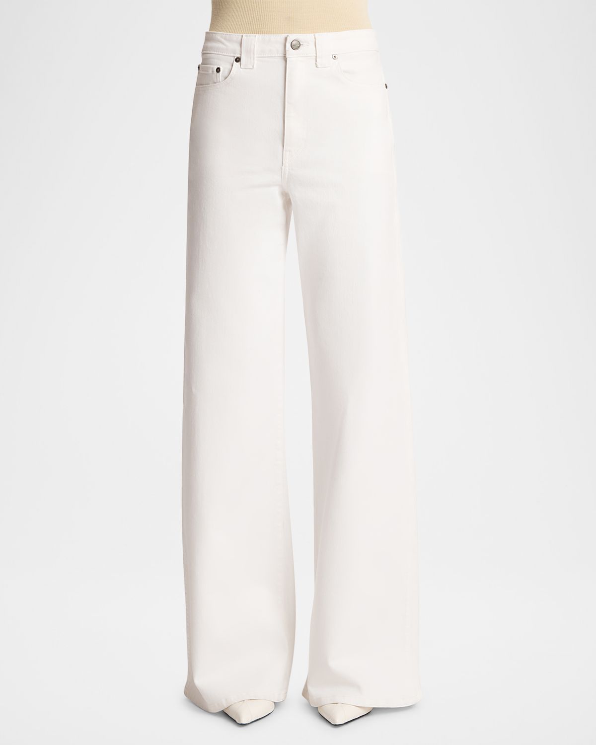 Khaite Dane Mid-Rise Wide-Leg Jeans