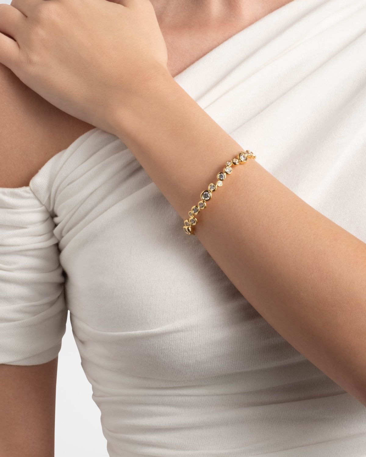 Alexis Bittar Asterales Gold CZ Skinny Cuff