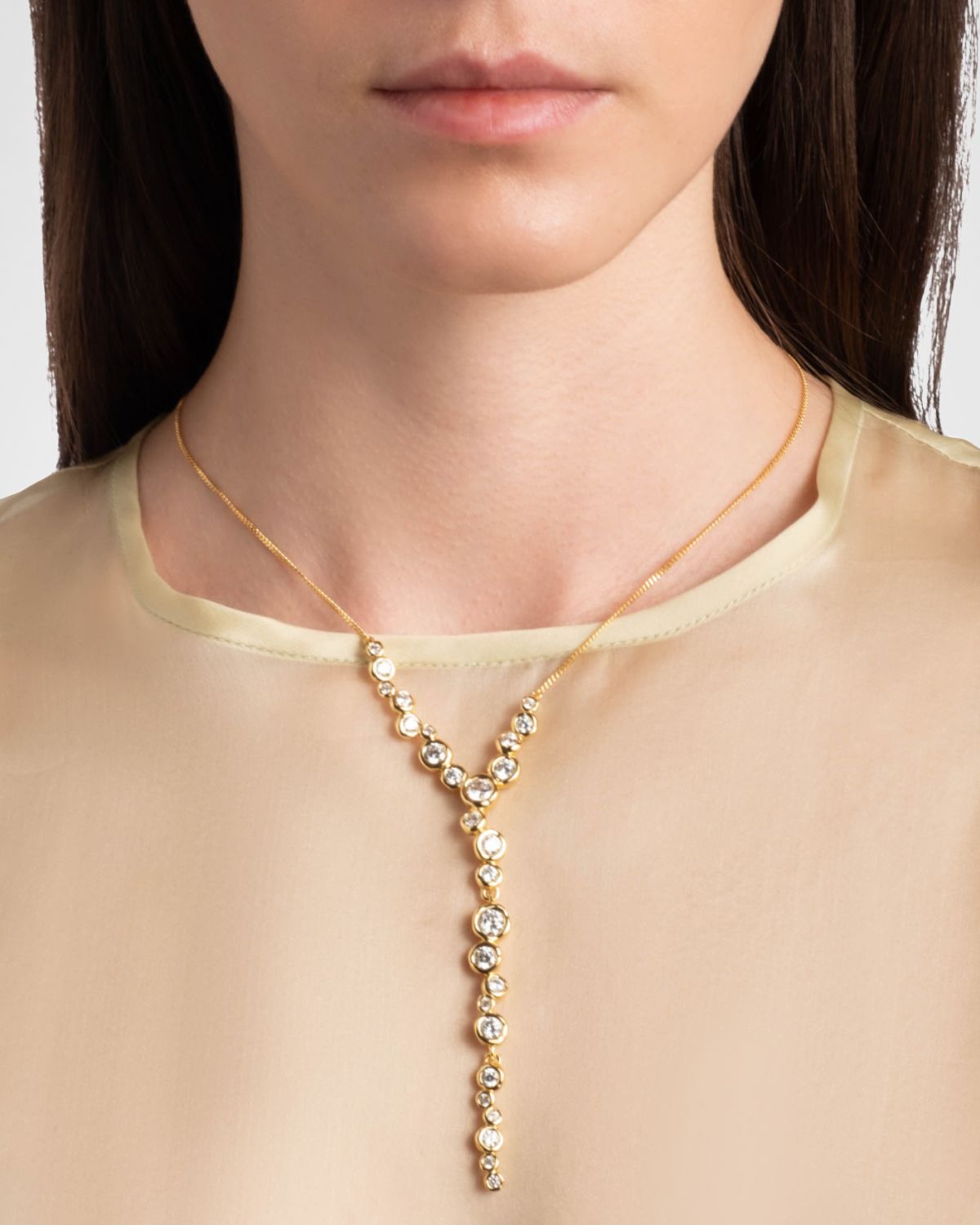 Alexis Bittar Asterales Gold CZ Cascading Necklace