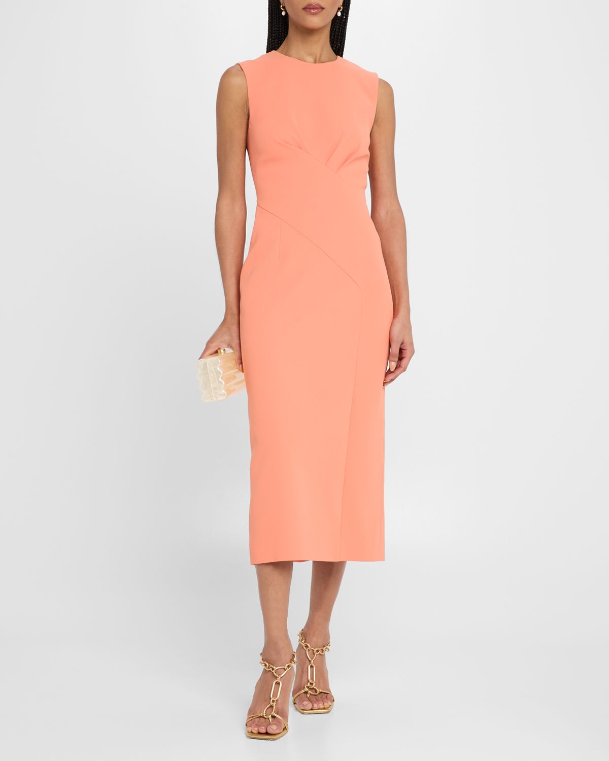E.Stott Mila Pleated Sleeveless Midi Dress