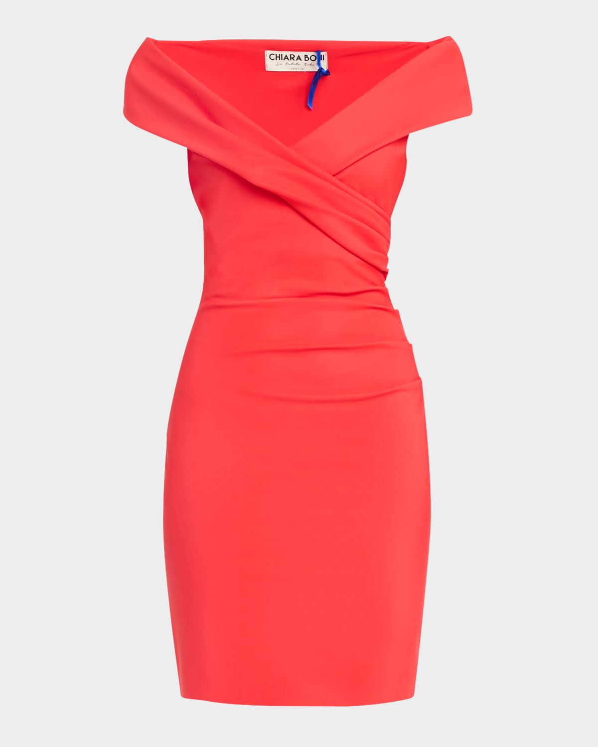 Chiara Boni La Petite Robe Nagab Off-Shoulder Bodycon Midi Dress | Thumbnail 1 Chiara Boni La Petite Robe Nagab Off-Shoulder Bodycon Midi Dress | Thumbnail 1