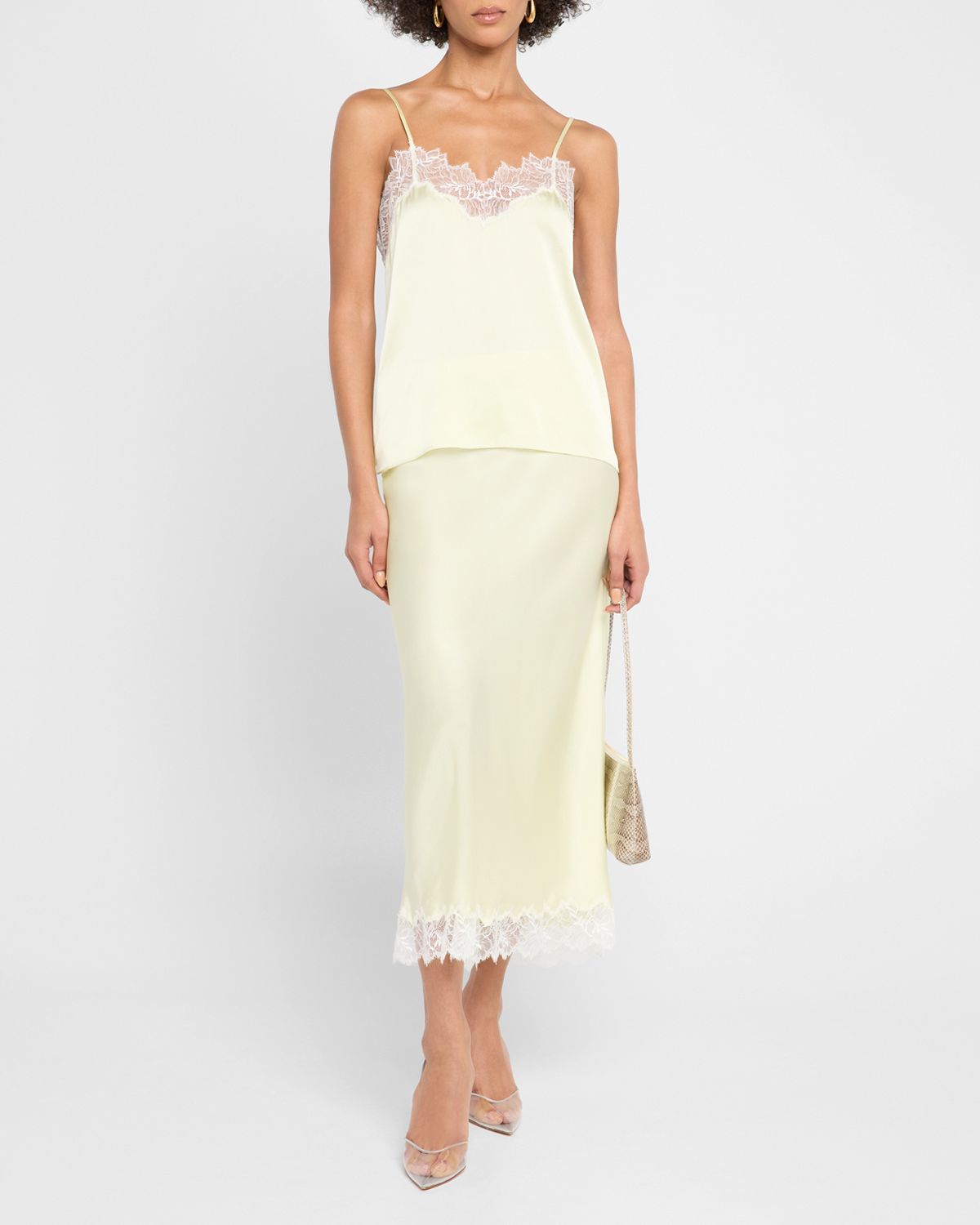 Sablyn Miranda Scalloped Lace Bias-Cut Skirt