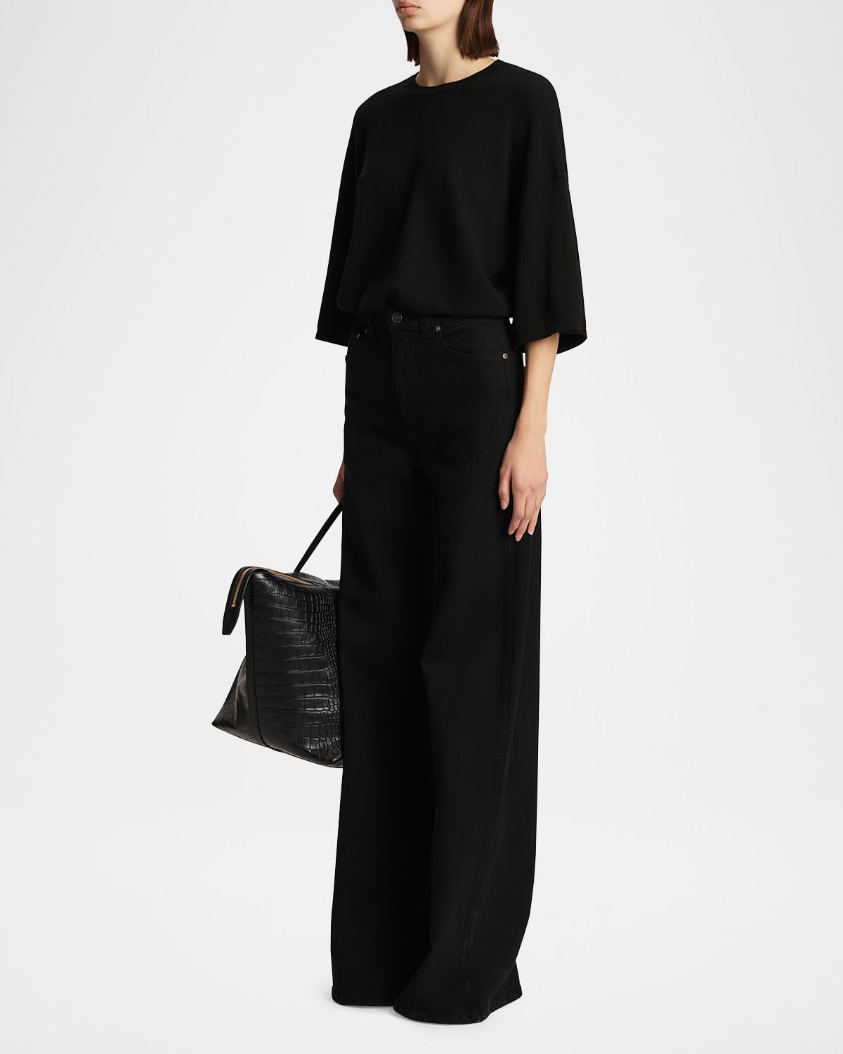 Khaite Dane High-Rise Wide-Leg Jeans