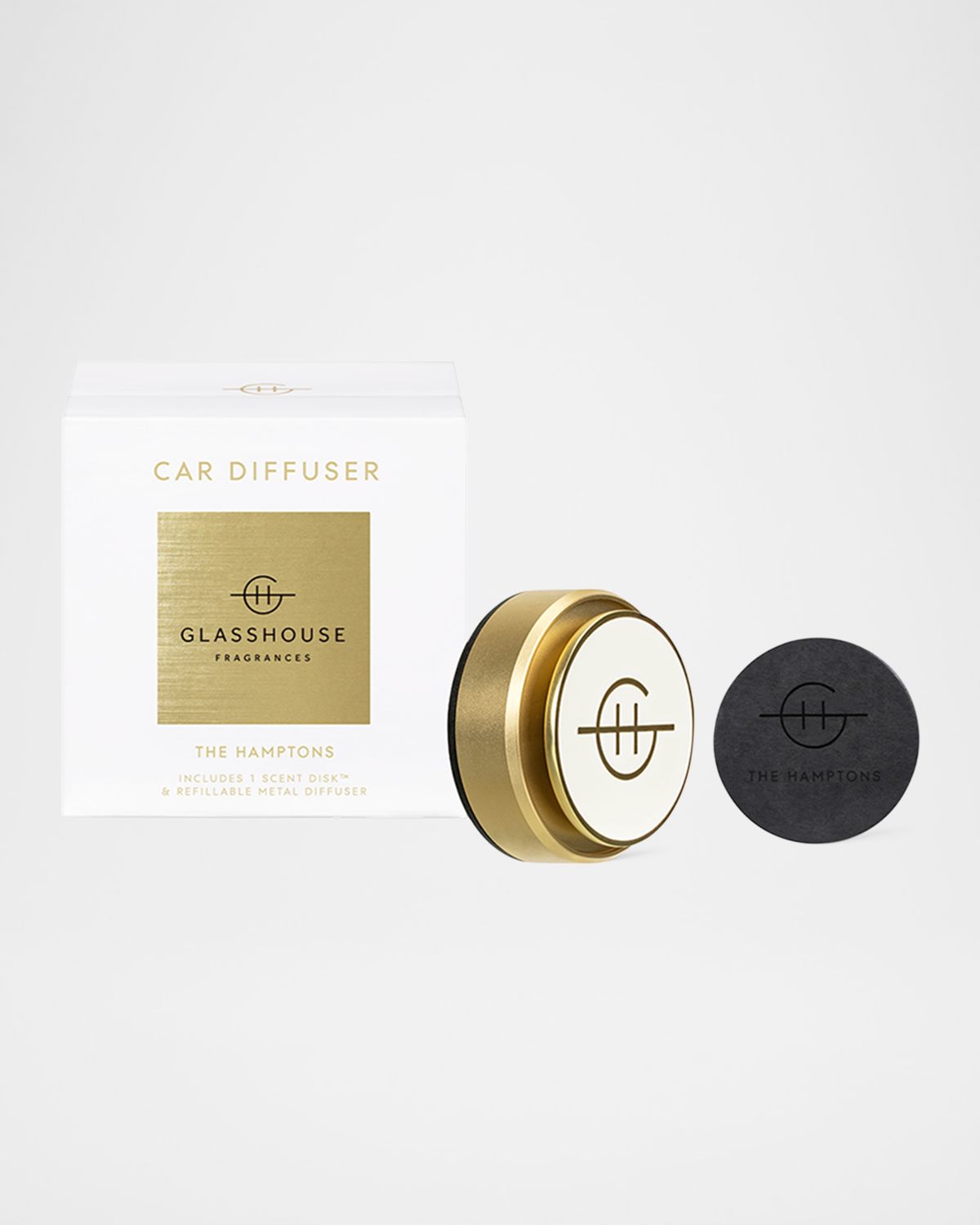 GLASSHOUSE FRAGRANCES Gold Car Diffuser, The Hamptons