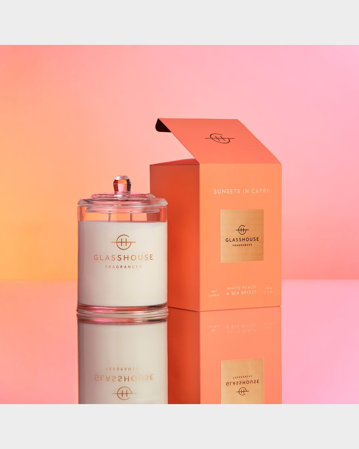 GLASSHOUSE FRAGRANCES Sunsets in Capri Candle, 13.4 oz.