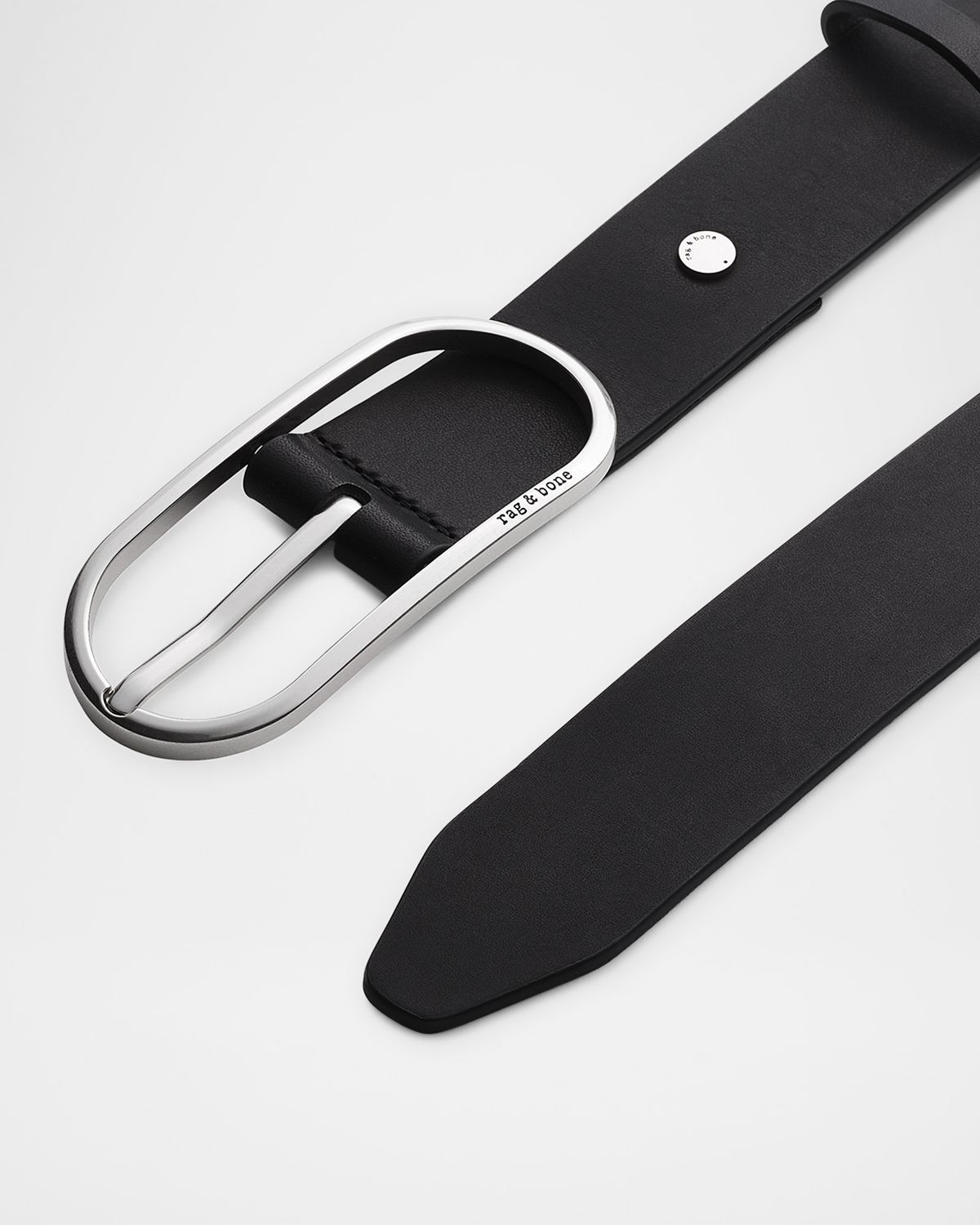 Rag & Bone Rebound Logo Engraved Leather Belt