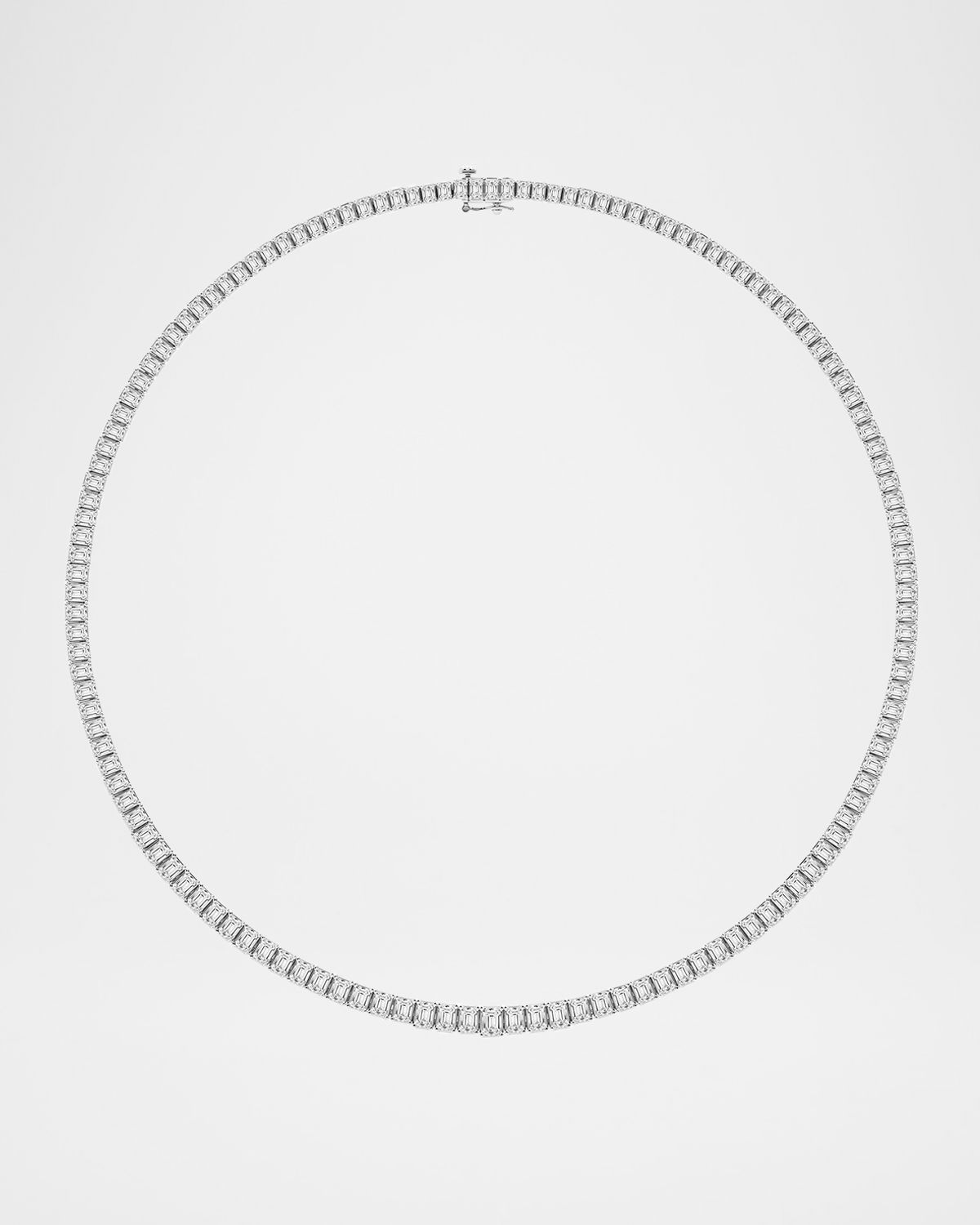 Neiman Marcus Lab Grown Diamonds Lab Grown Diamond 18K White Gold Tennis Necklace, 18"L, 24tcw