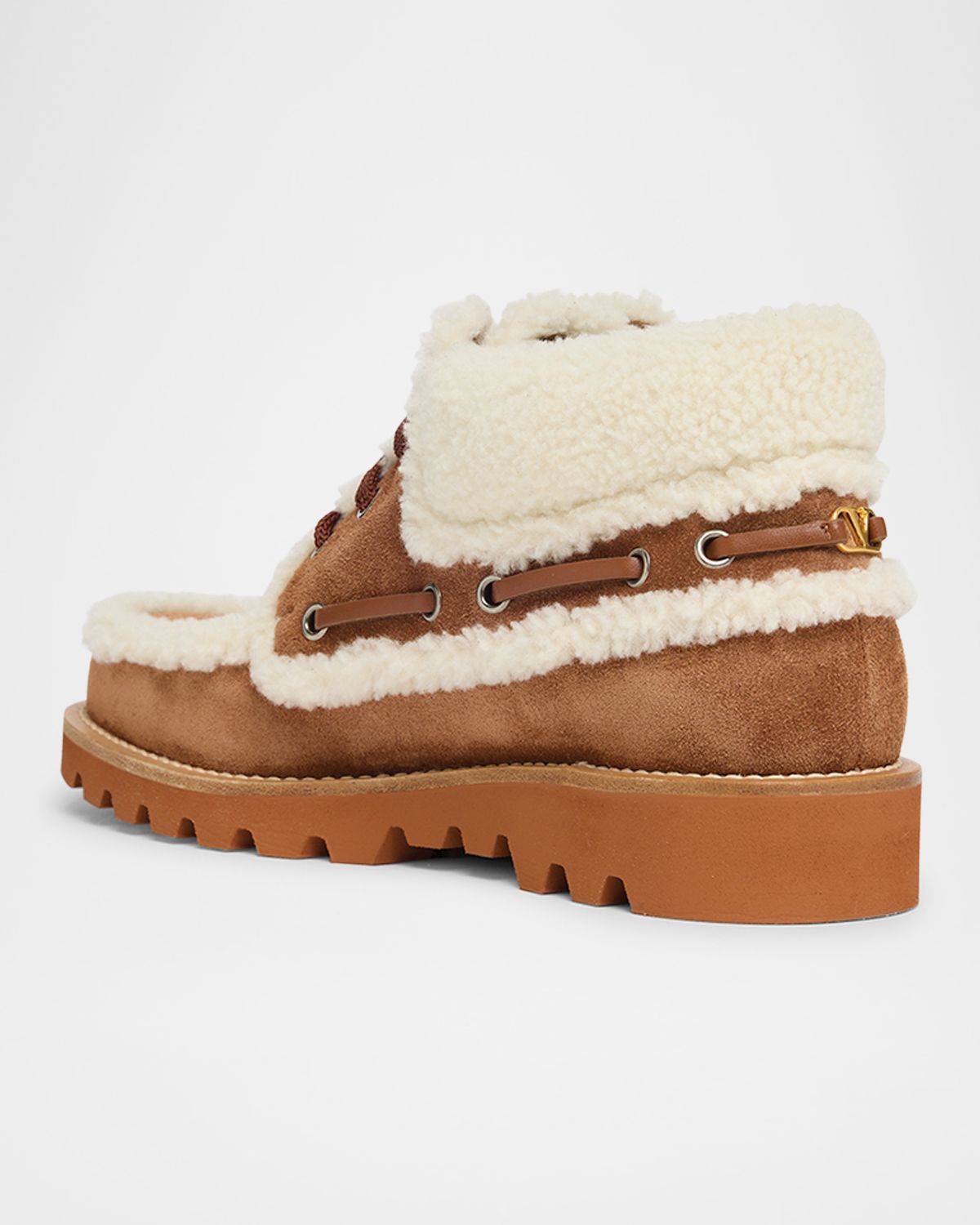 Valentino Garavani Palm Avenue Desert Goat Shearling Booties